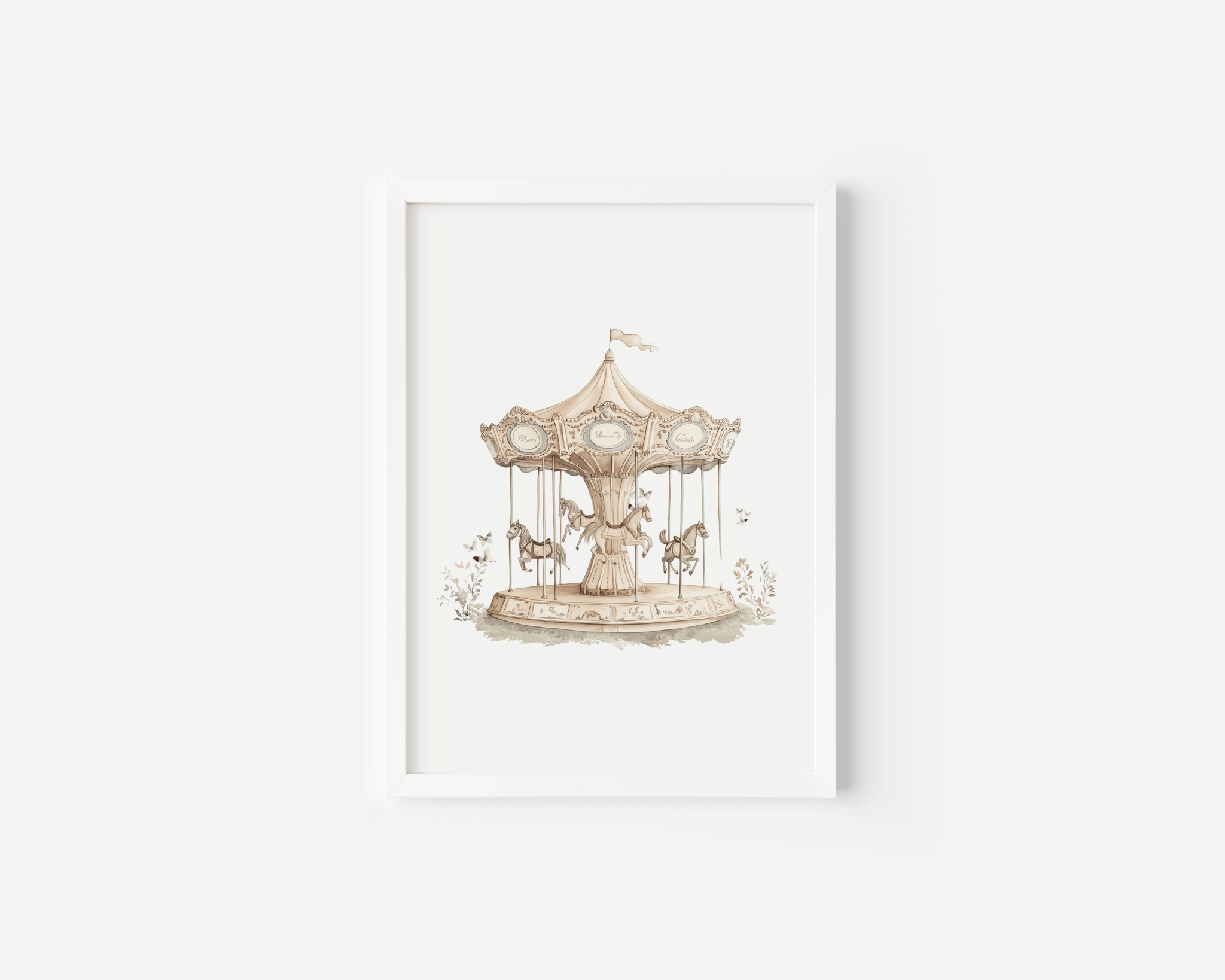 Vintage Carousel Wall Art for Nursery | Whimsical Woodland - Inspired Nursery Print - Buy Wall Art