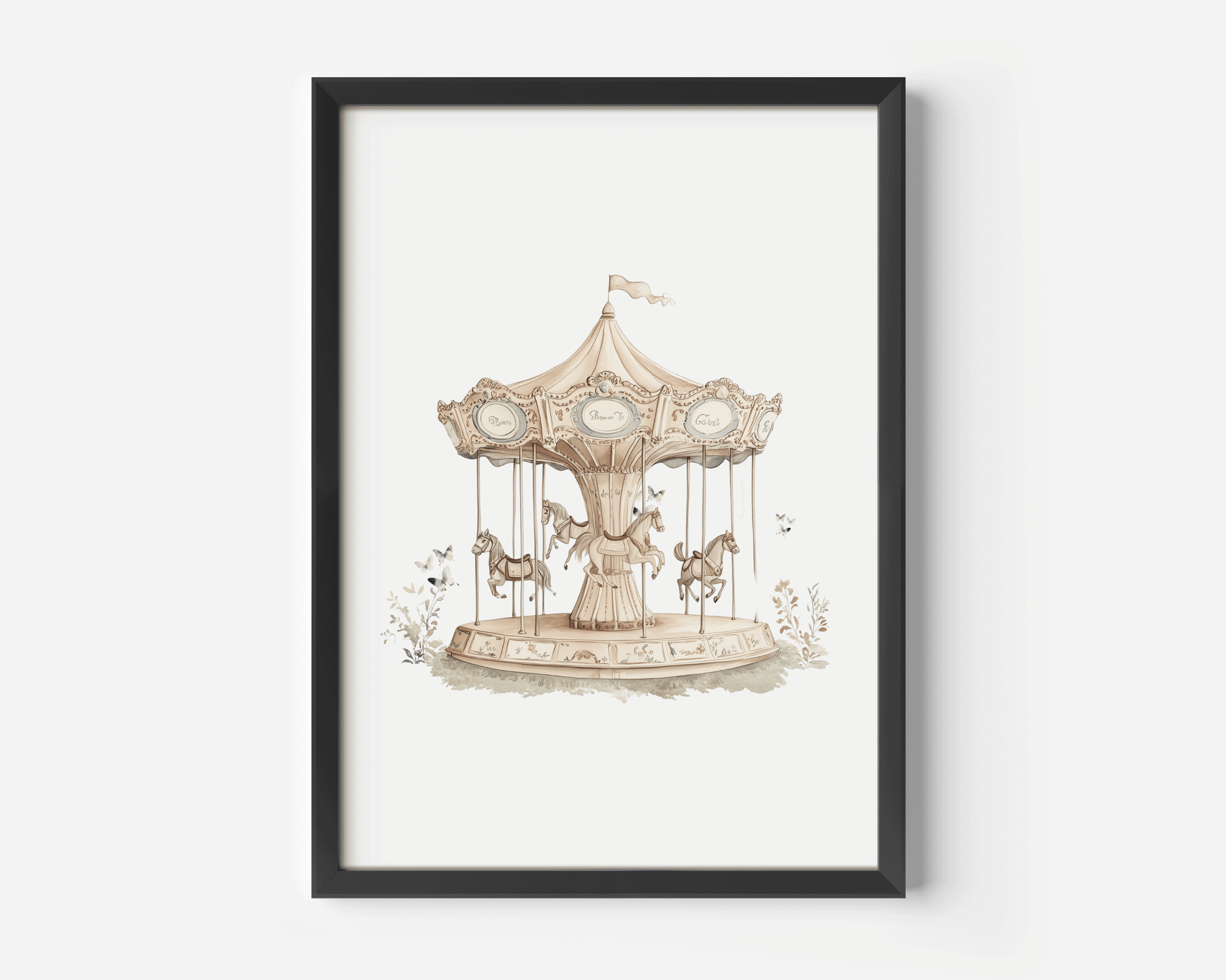 Vintage Carousel Wall Art for Nursery | Whimsical Woodland - Inspired Nursery Print - Buy Wall Art
