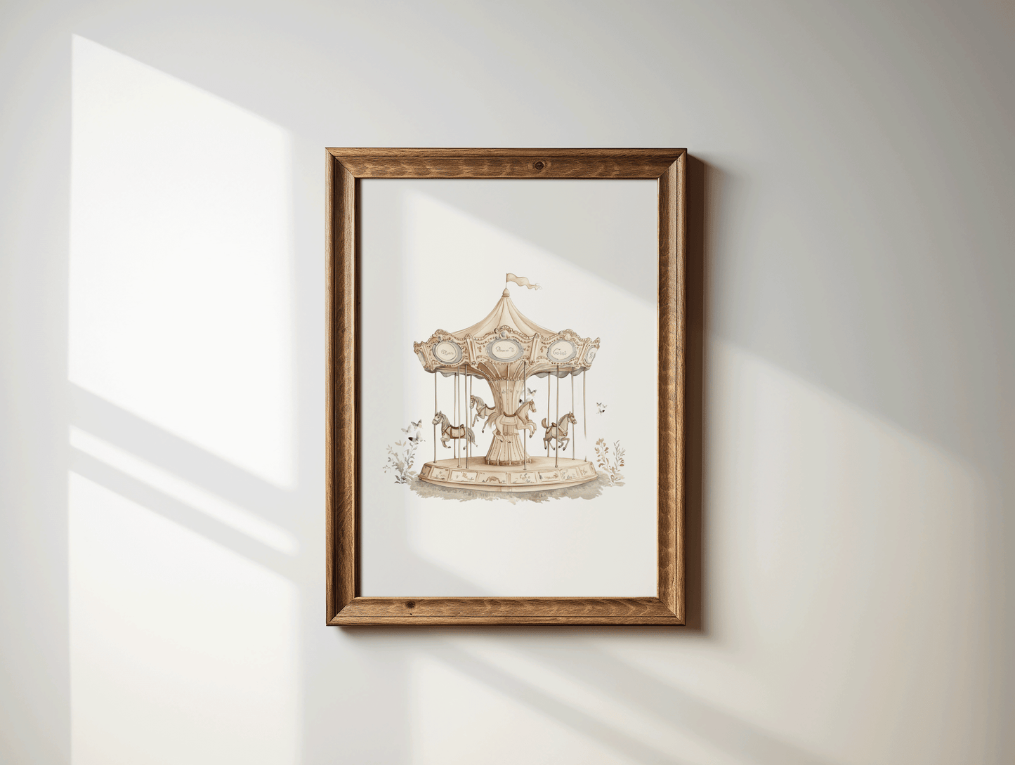 Vintage Carousel Wall Art for Nursery | Whimsical Woodland - Inspired Nursery Print - Buy Wall Art