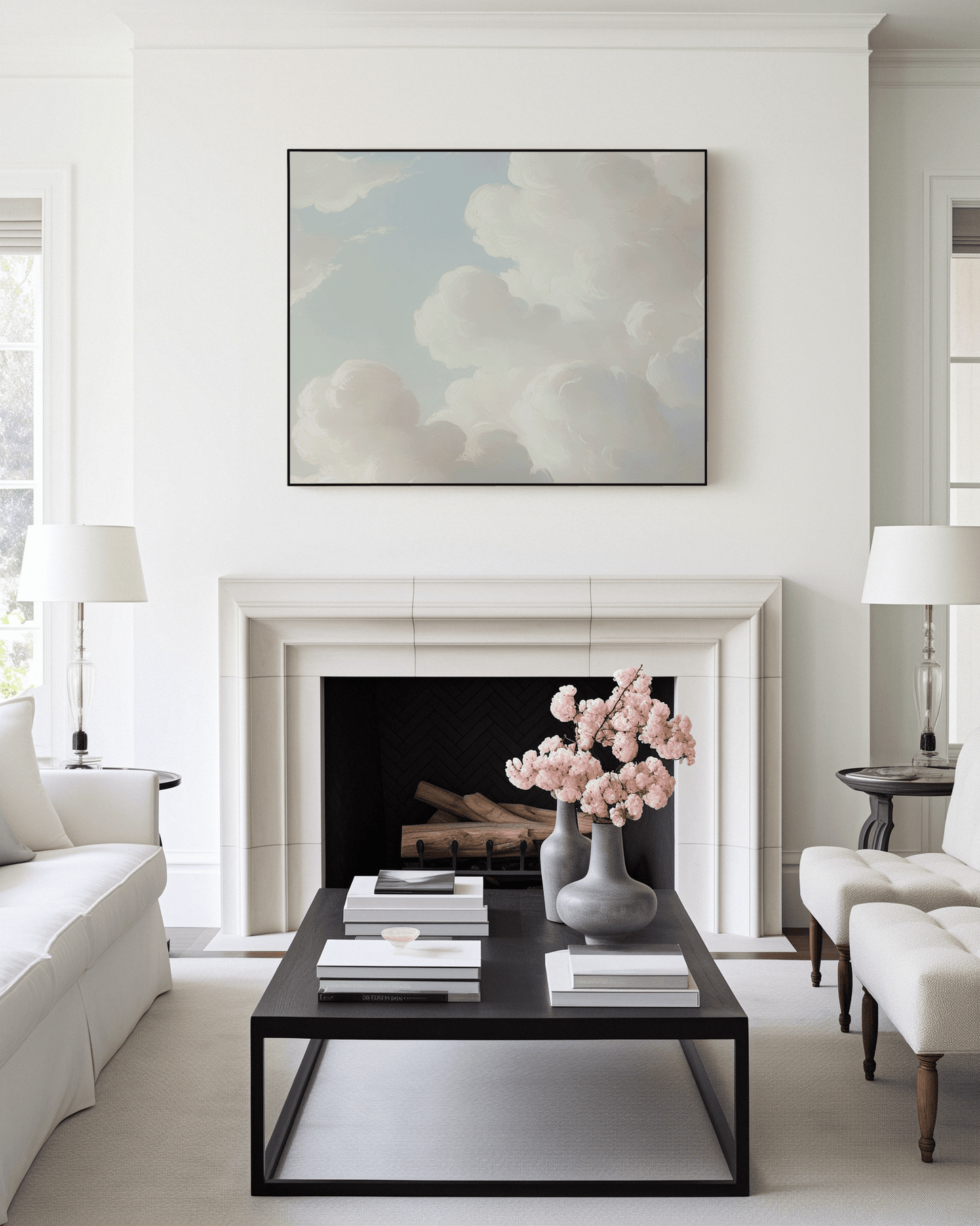 Vintage Cloud Wall Art Print | Soft Sky Canvas Print for Bedroom, Living Room & Entryway - Buy Wall Art