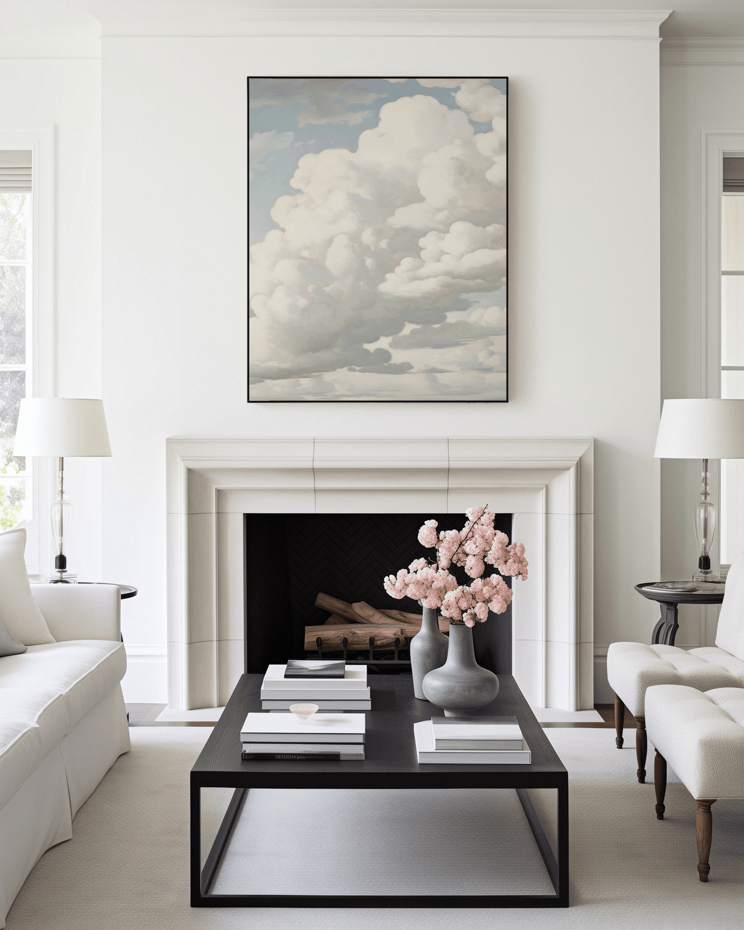 Vintage Cloudscape Wall Art | Soft Sky Canvas Print for Bedroom or Living Room - Buy Wall Art