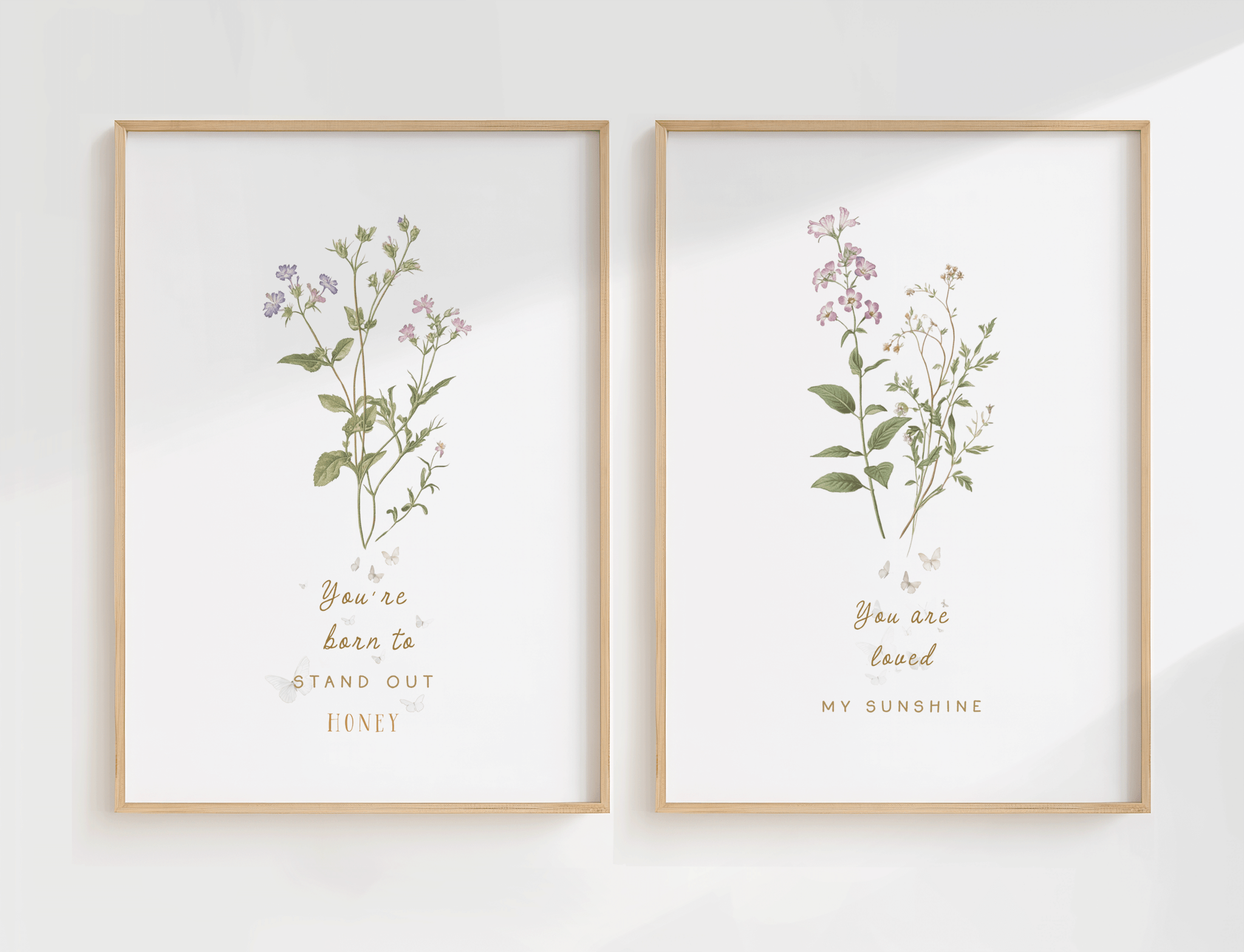 You Are Loved Nursery Wall Art | Botanical Quote Print for Baby’s Room - Buy Wall Art