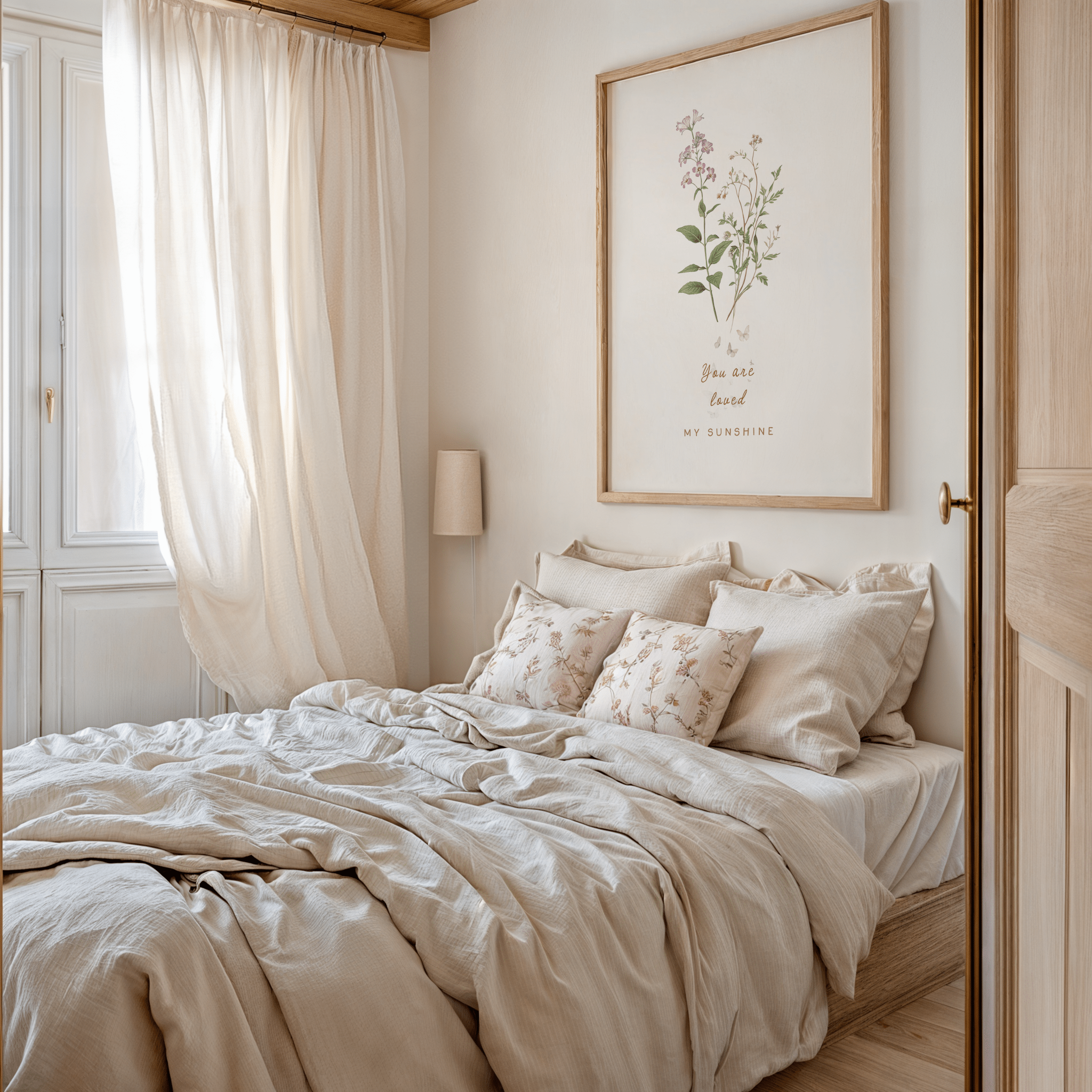 You Are Loved Nursery Wall Art | Botanical Quote Print for Baby’s Room - Buy Wall Art