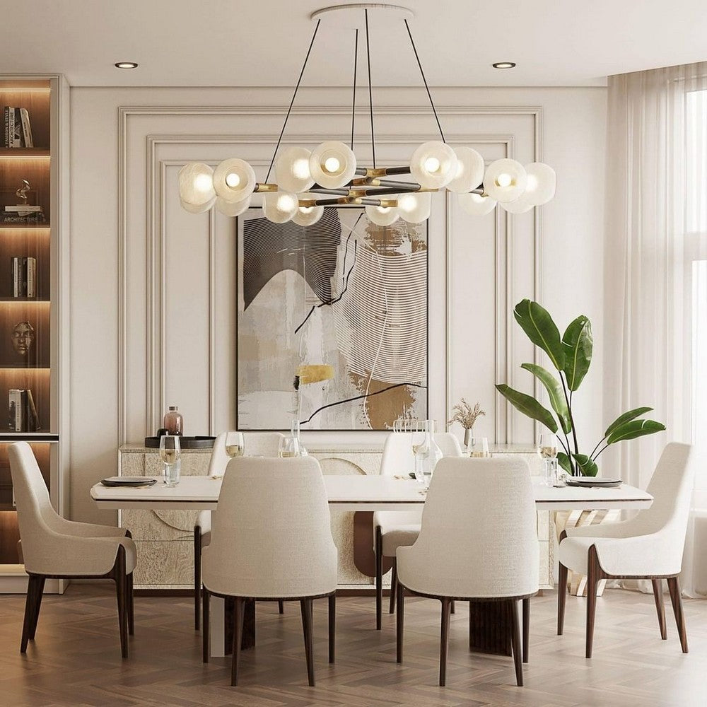 How can you create a dining room with a glamorous look?