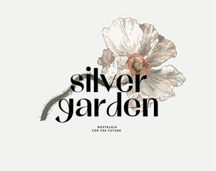 Typographic t-shirt design, watercolor white flower and Silver Garden quote