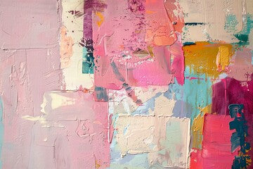 abstract oil pink painting