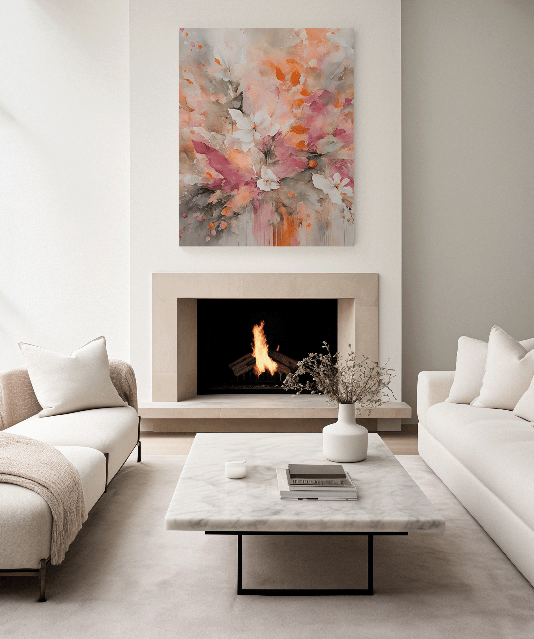 Abstract Art with Flowers | Canvas Art, Art Prints & Framed Canvas - Buy Wall Art