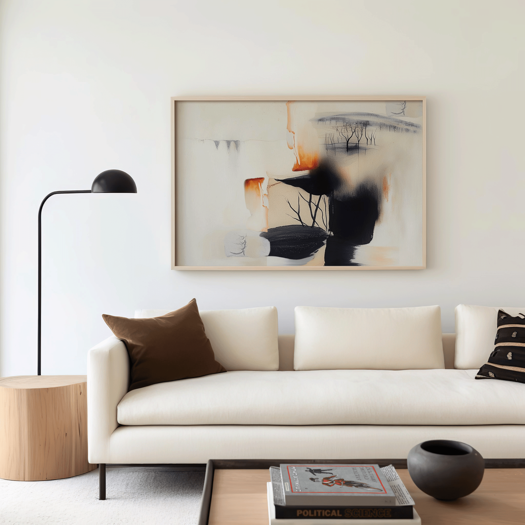 Abstract Black Orange Wall Art | Canvas Art, Art Prints & Framed Canvas - Buy Wall Art