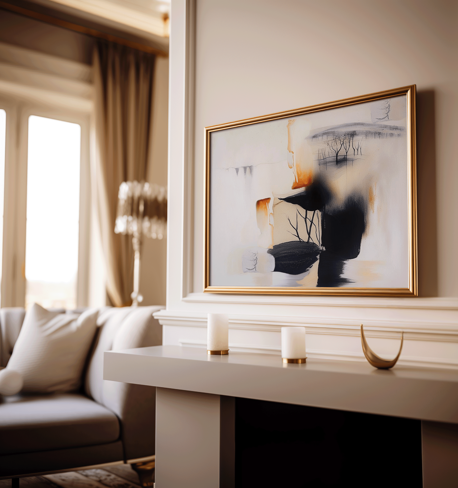 Abstract Black Orange Wall Art | Canvas Art, Art Prints & Framed Canvas - Buy Wall Art