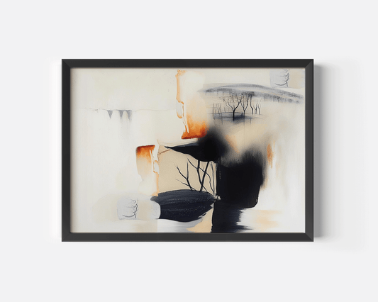 Abstract Black Orange Wall Art | Canvas Art, Art Prints & Framed Canvas - Buy Wall Art