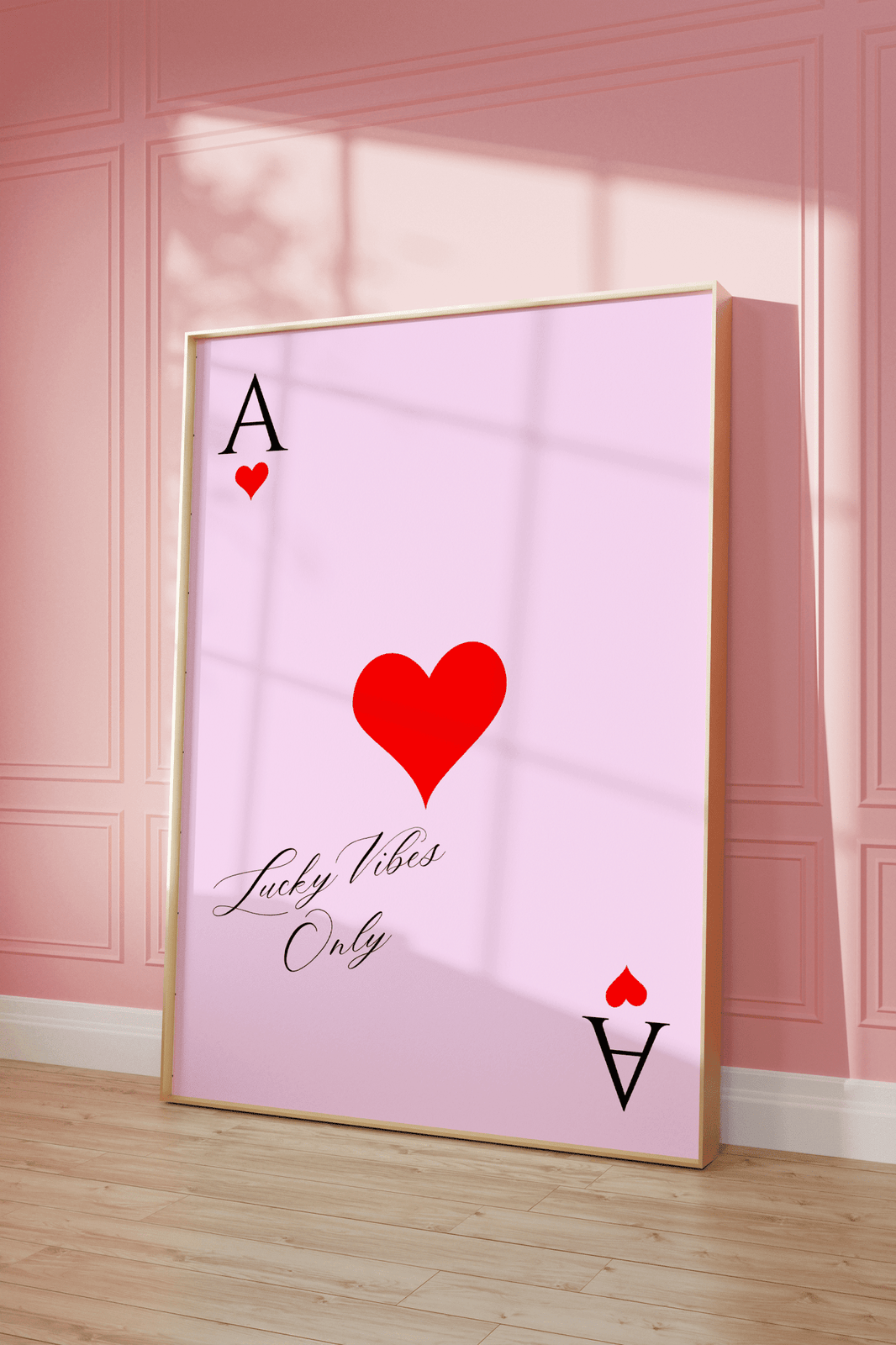 Ace of Hearts Pink Red Wall Art | Canvas Art, Art Prints & Framed Canvas - Buy Wall Art