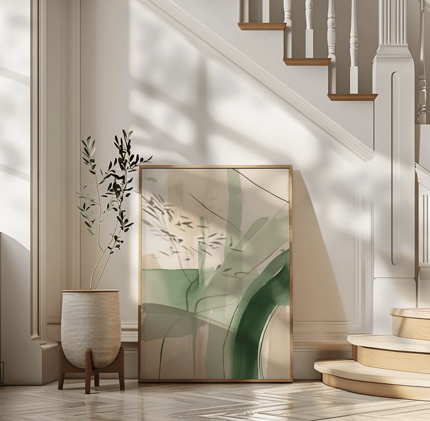 Beige Green Watercolor Abstract | Canvas Art, Art Prints & Framed Canvas - Buy Wall Art