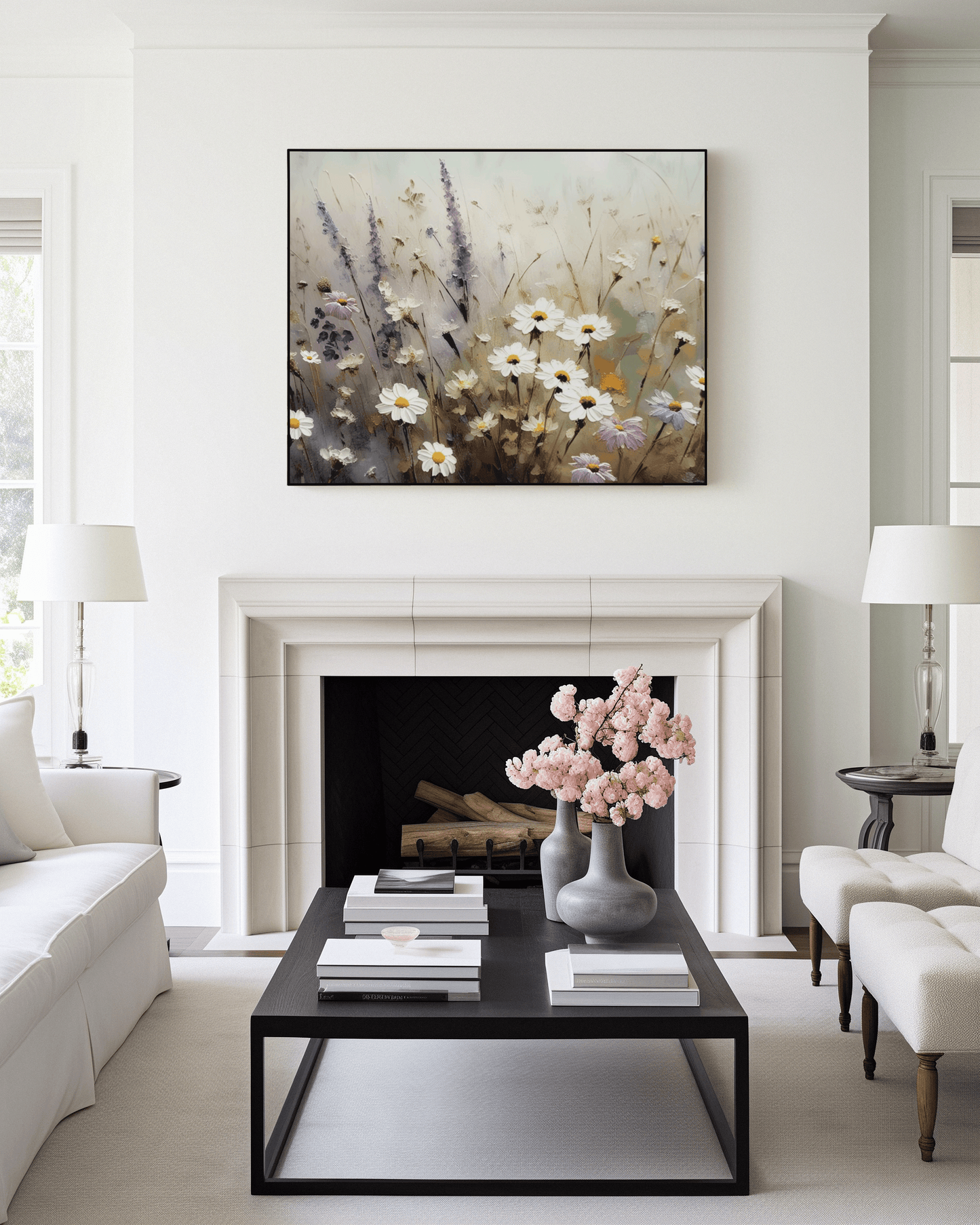 Wildflower Canvas Wall Art | Canvas Art, Art Prints & Framed Canvas, thicket wildflowers, purple white botanical flower canvas wall art, living room wall art, best wall pictures for living room