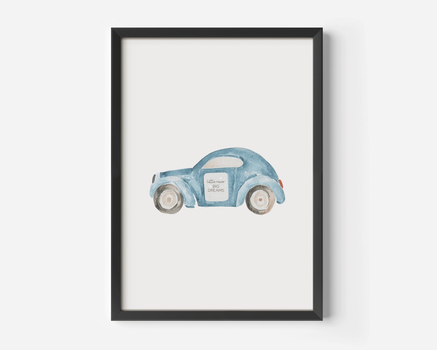 Blue Car Nursery Wall Art Print – Boys Bedroom, Playroom & Baby Boy Decor - Buy Wall Art