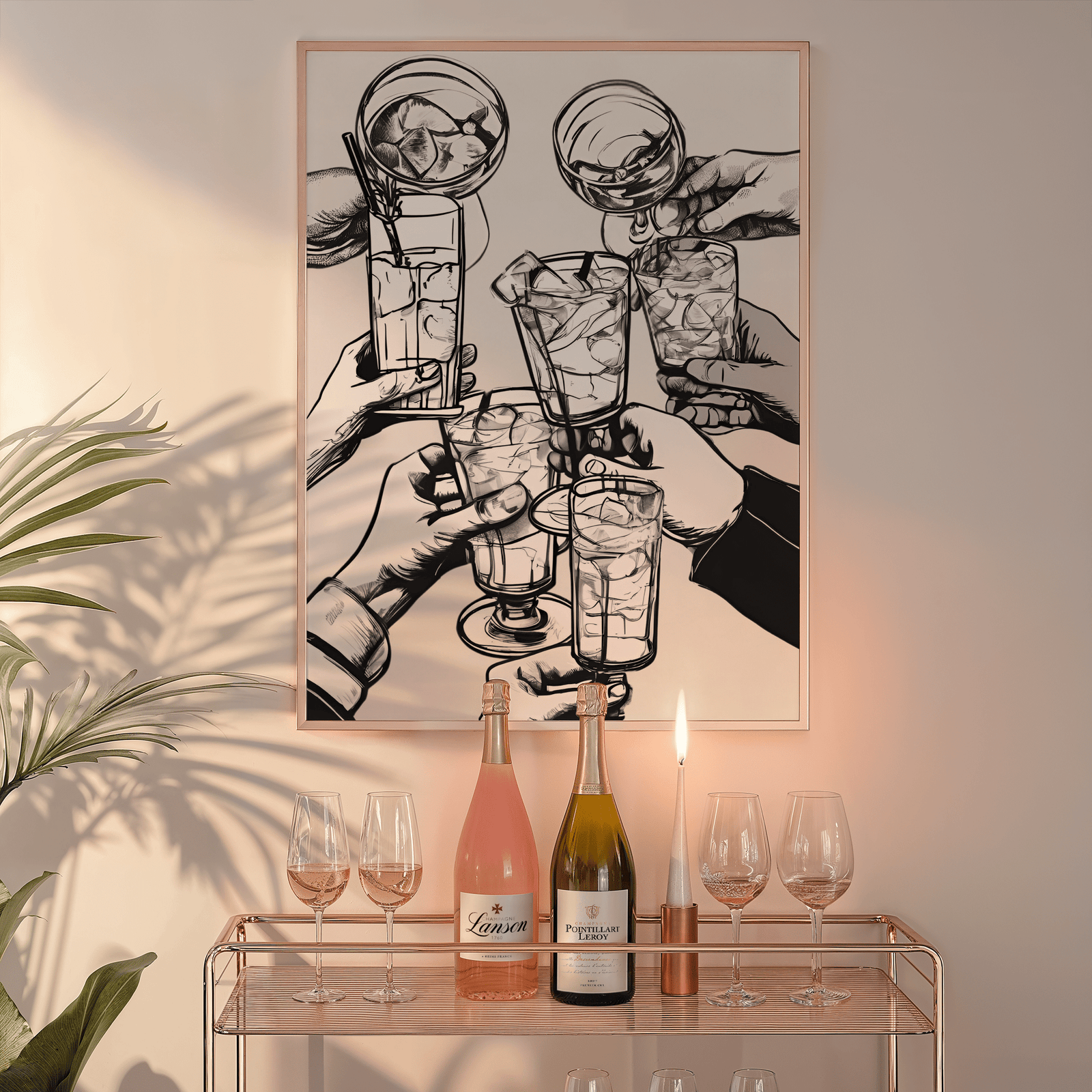 Cheers Bar Cart Wall Art | Canvas Art, Art Prints & Framed Canvas - Buy Wall Art