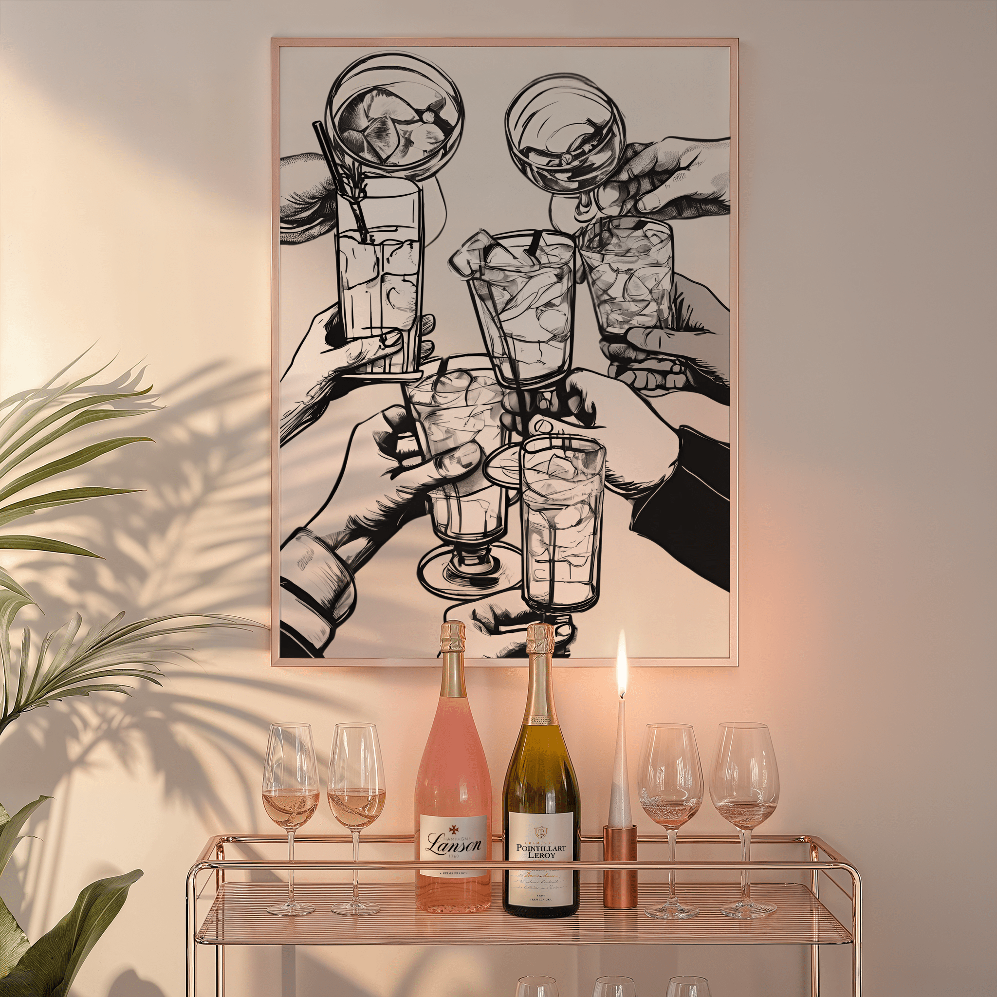 Cheers Bar Cart Wall Art | Canvas Art, Art Prints & Framed Canvas - Buy Wall Art