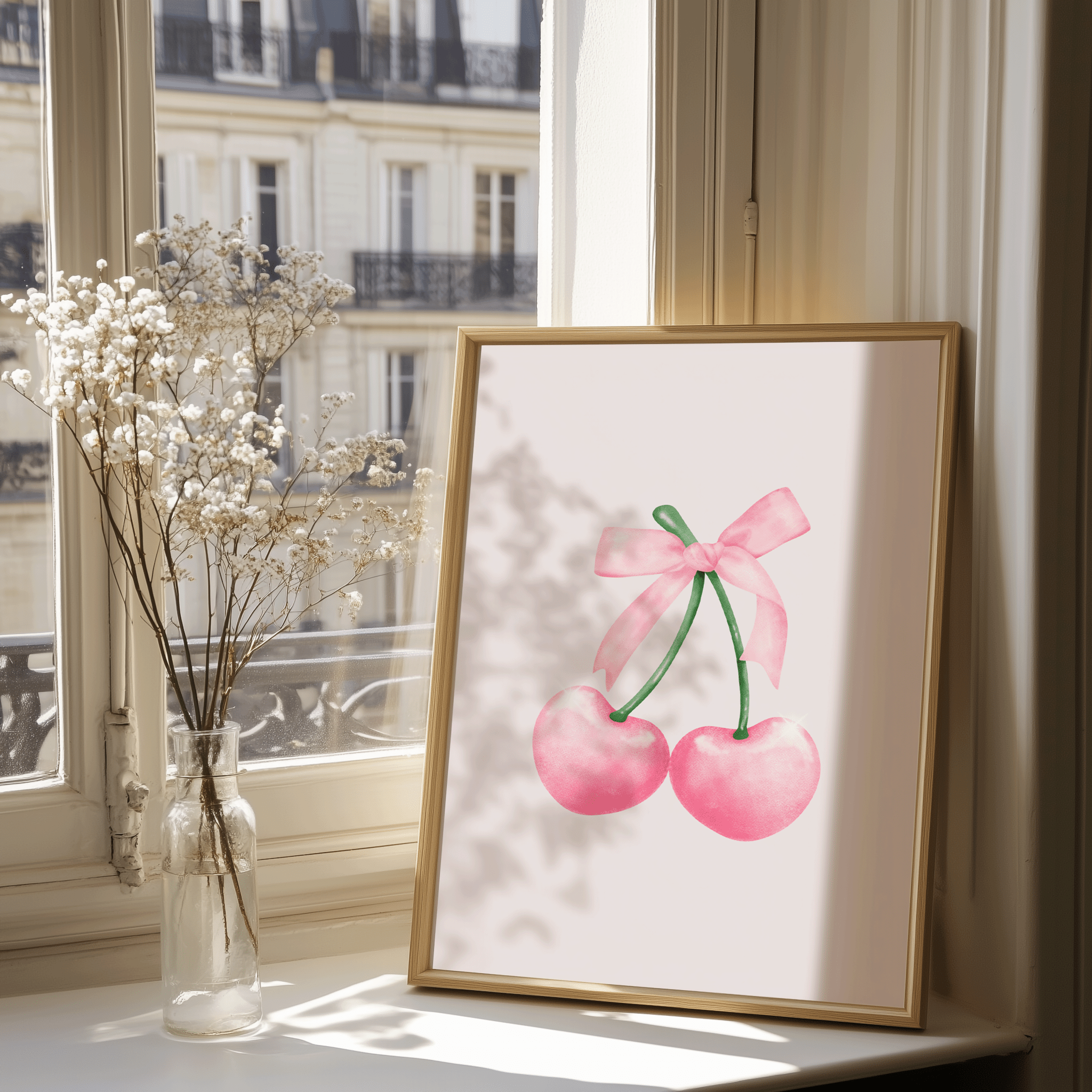 Cherry Bow Nursery Wall Art | Canvas Art, Art Prints & Framed Canvas - Buy Wall Art