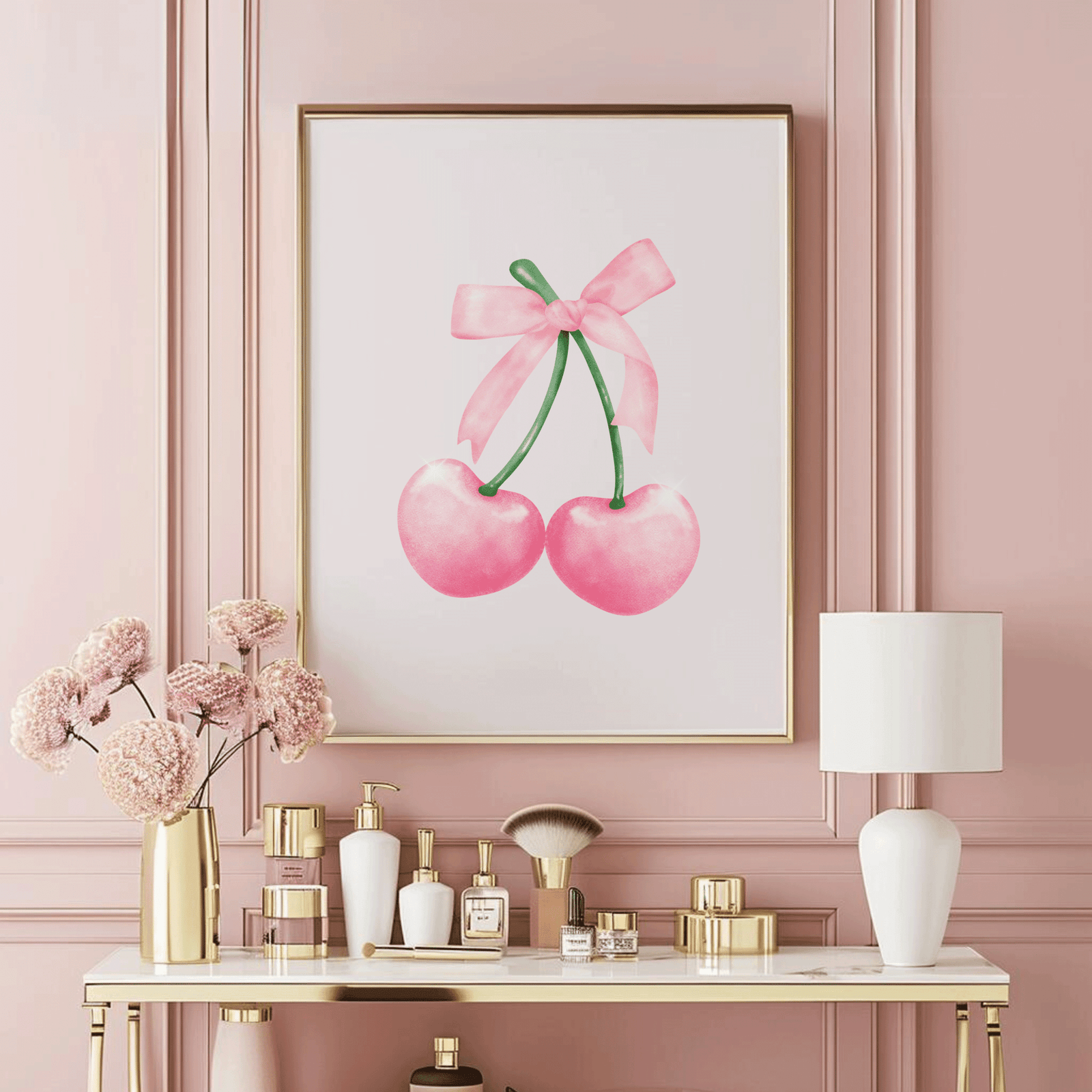 Cherry Bow Nursery Wall Art | Canvas Art, Art Prints & Framed Canvas - Buy Wall Art