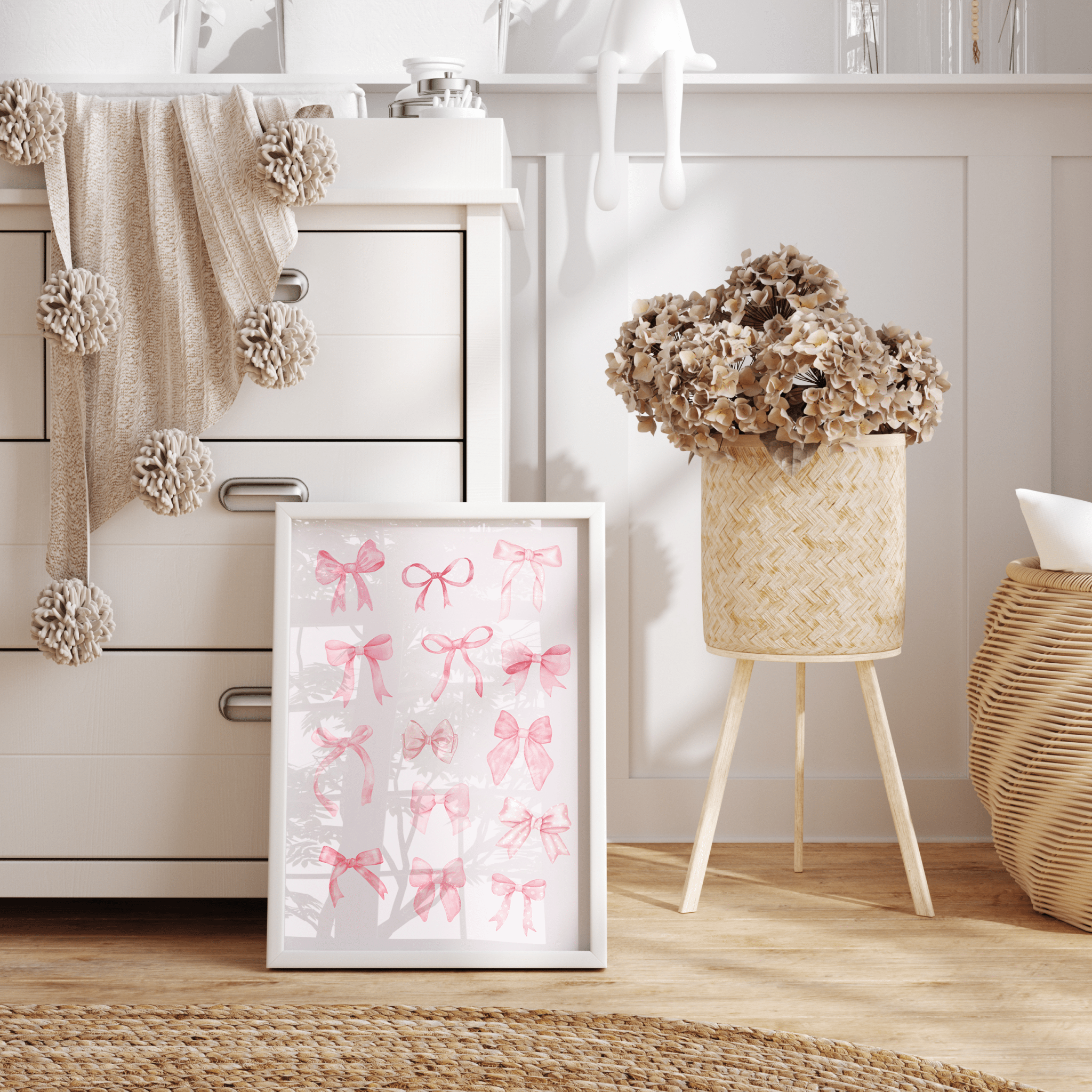 Coquette Bow Nursery Wall Art | Canvas Art, Art Prints & Framed Canvas - Buy Wall Art