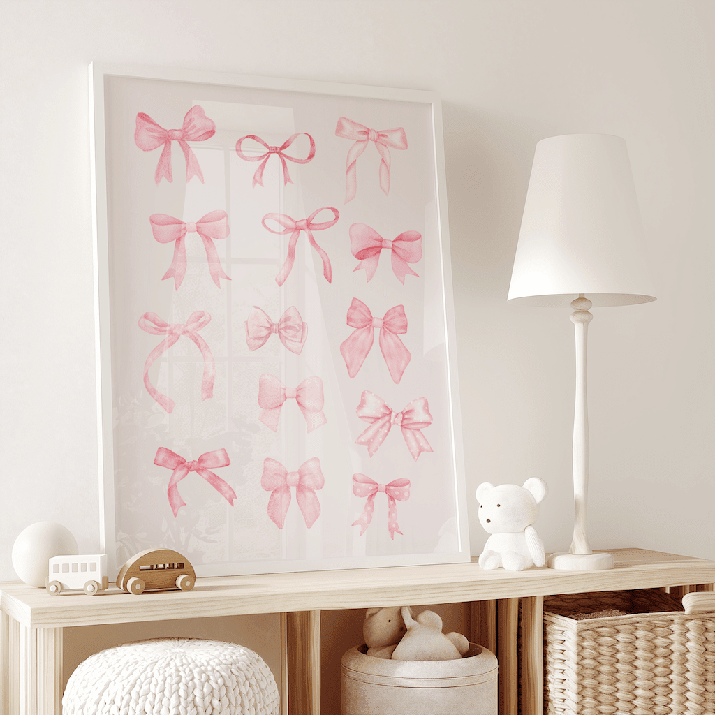 Coquette Bow Nursery Wall Art | Canvas Art, Art Prints & Framed Canvas - Buy Wall Art