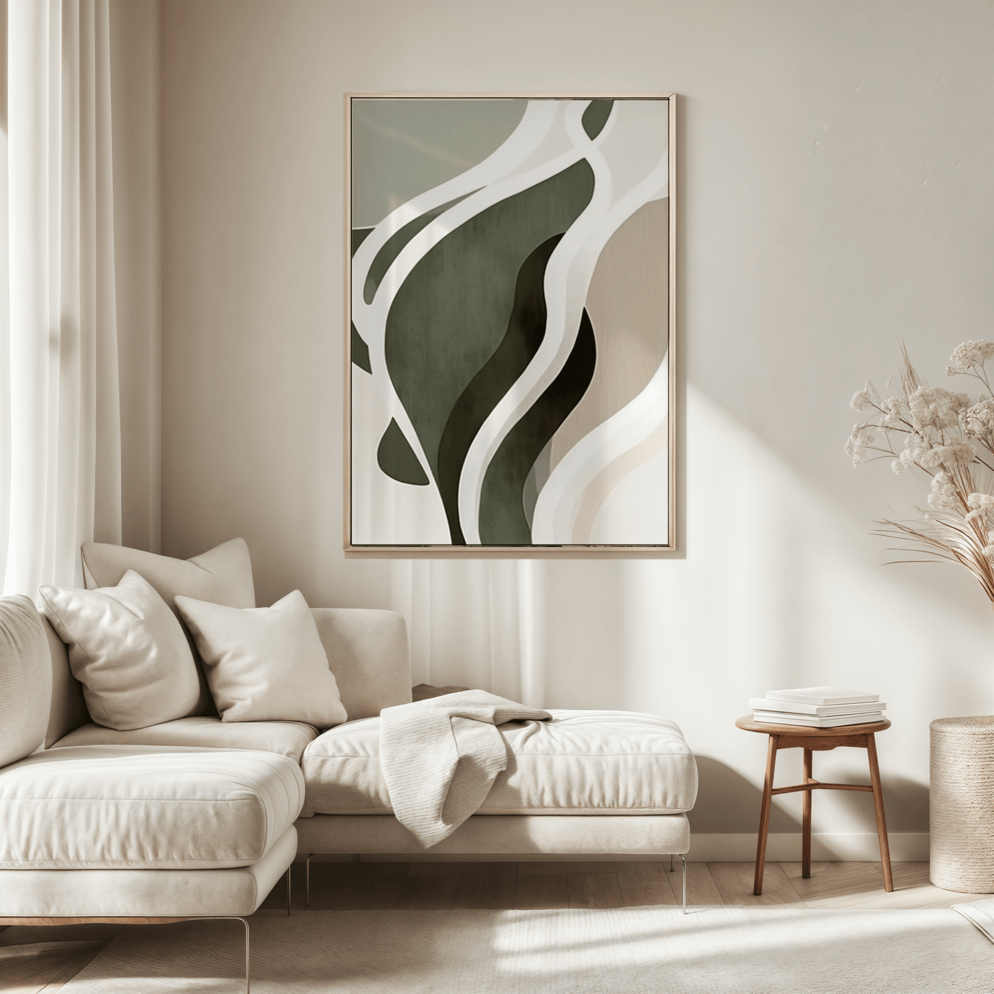 Green Beige Abstract Art 1 | Canvas Art, Art Prints & Framed Canvas - Buy Wall Art
