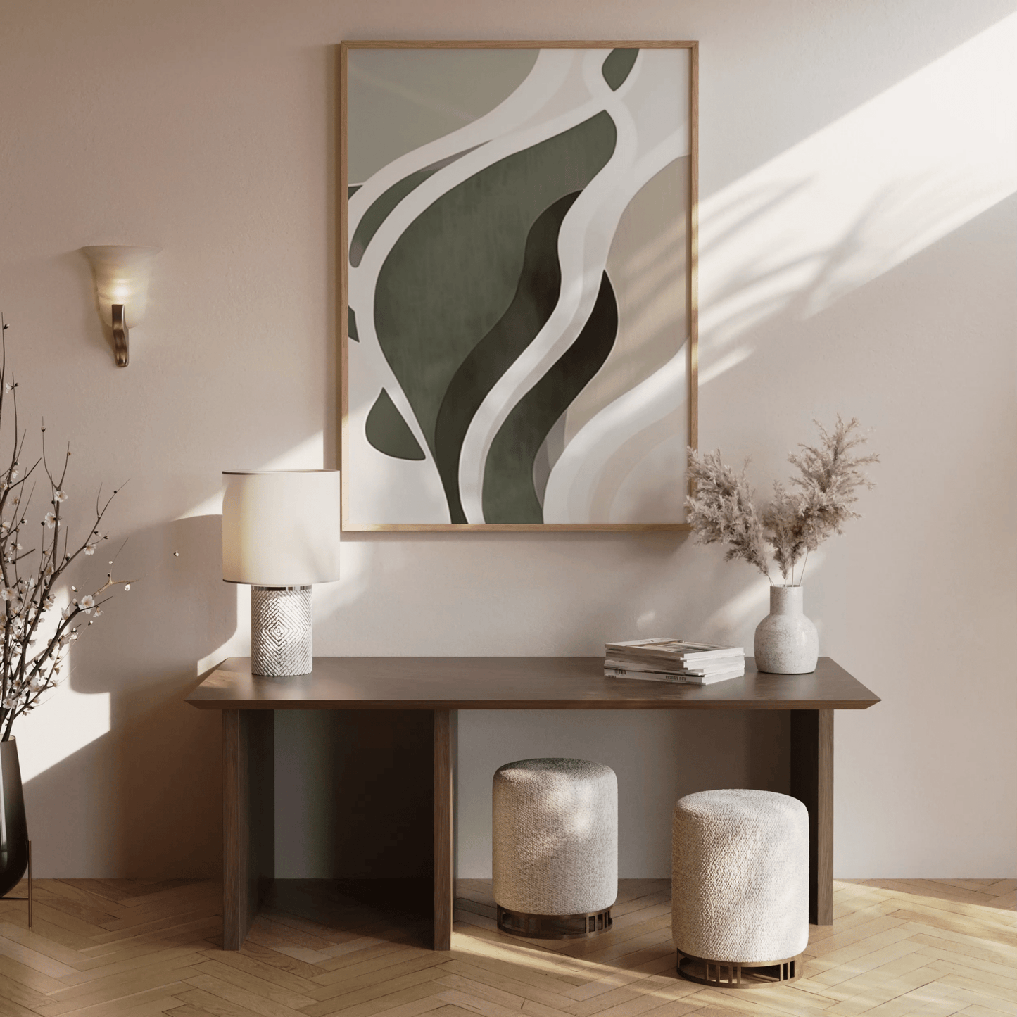 Green Beige Abstract Art 1 | Canvas Art, Art Prints & Framed Canvas - Buy Wall Art