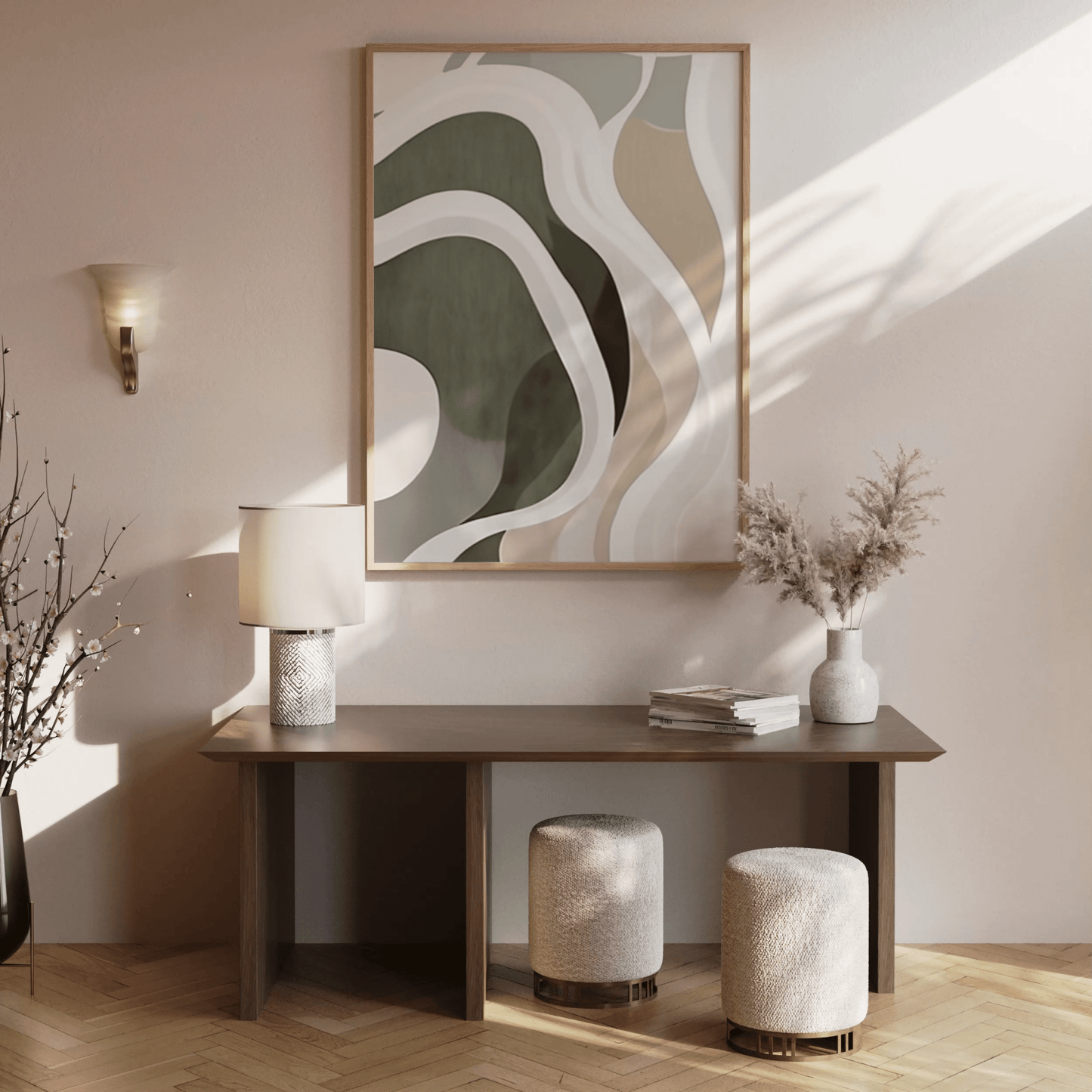 Green Beige Abstract Wall Art 2 | Canvas Art, Art Prints & Framed Canvas - Buy Wall Art