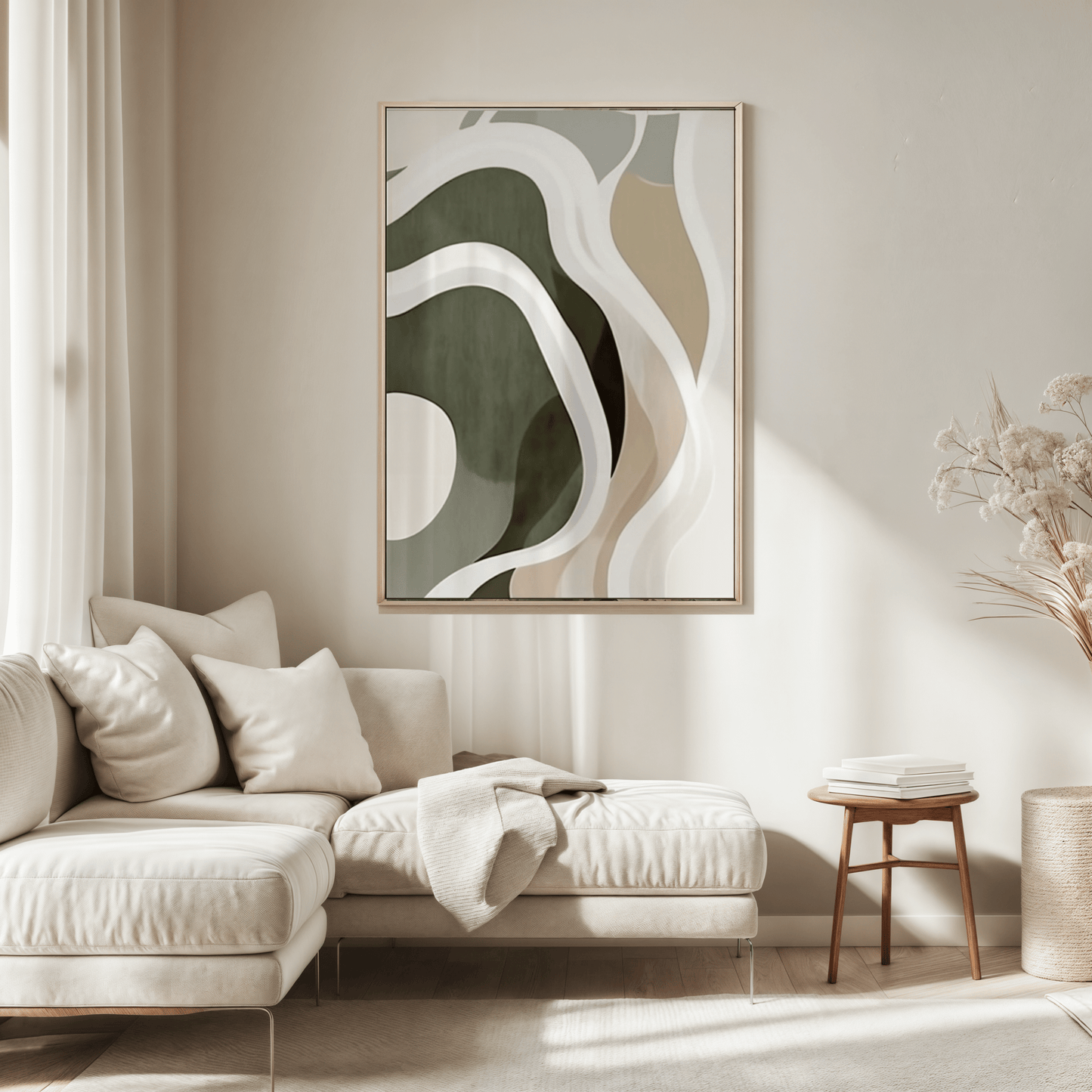 Green Beige Abstract Wall Art 2 | Canvas Art, Art Prints & Framed Canvas - Buy Wall Art