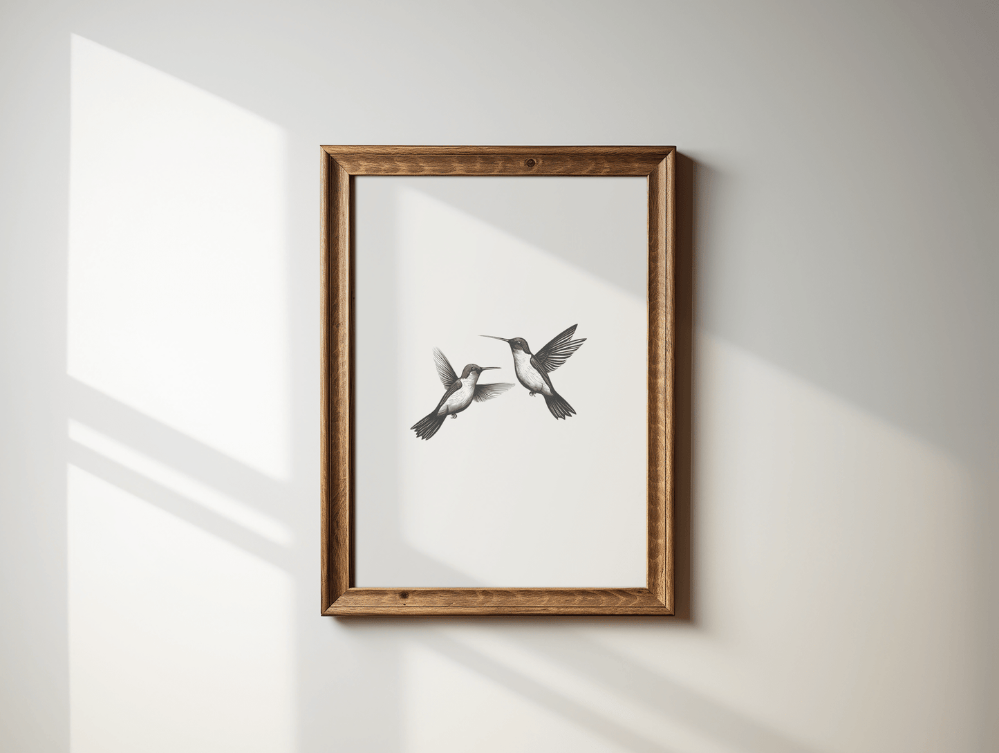 Hummingbird Wall Art – Minimalist Black and White Sketch Print