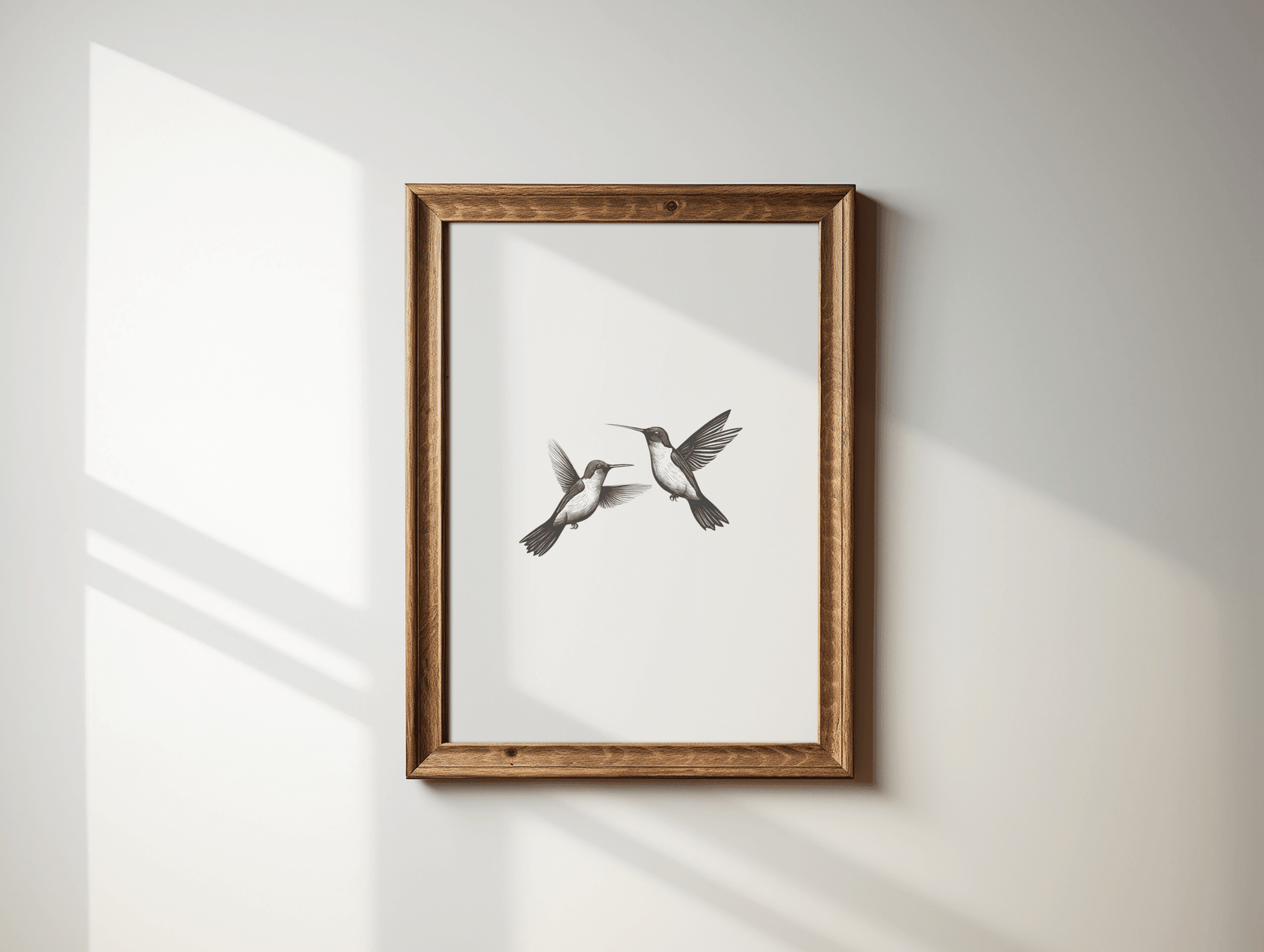 Hummingbird Wall Art – Minimalist Black and White Print