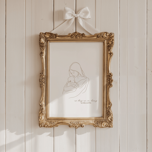 Mother and Baby Line Art for Nursery | Canvas Art, Art Prints & Framed Canvas - Buy Wall Art