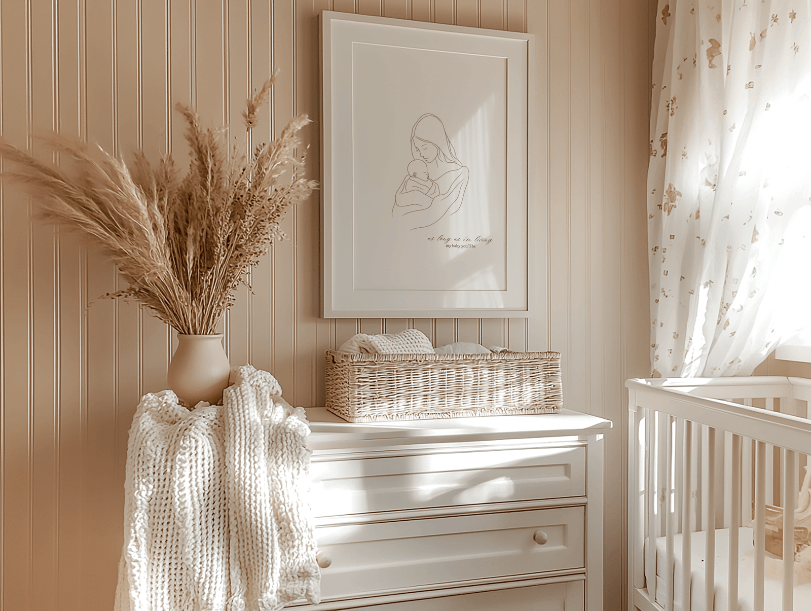 Mother and Baby Line Art for Nursery | Canvas Art, Art Prints & Framed Canvas - Buy Wall Art