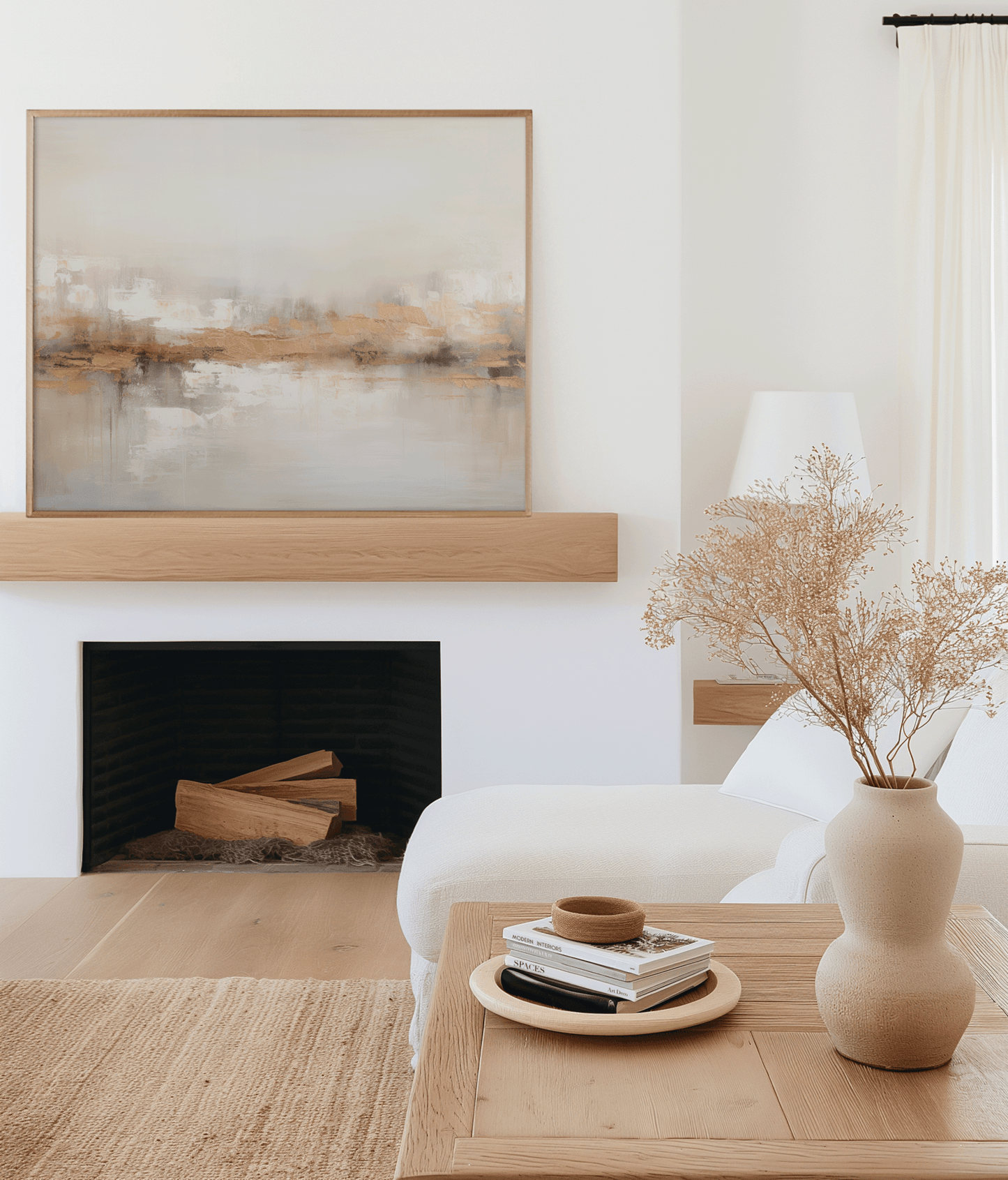 Neutral Gold Abstract Wall Art - Modern Luxury Canvas Print | Textured Landscape Painting for Living Room or Office - Buy Wall Art