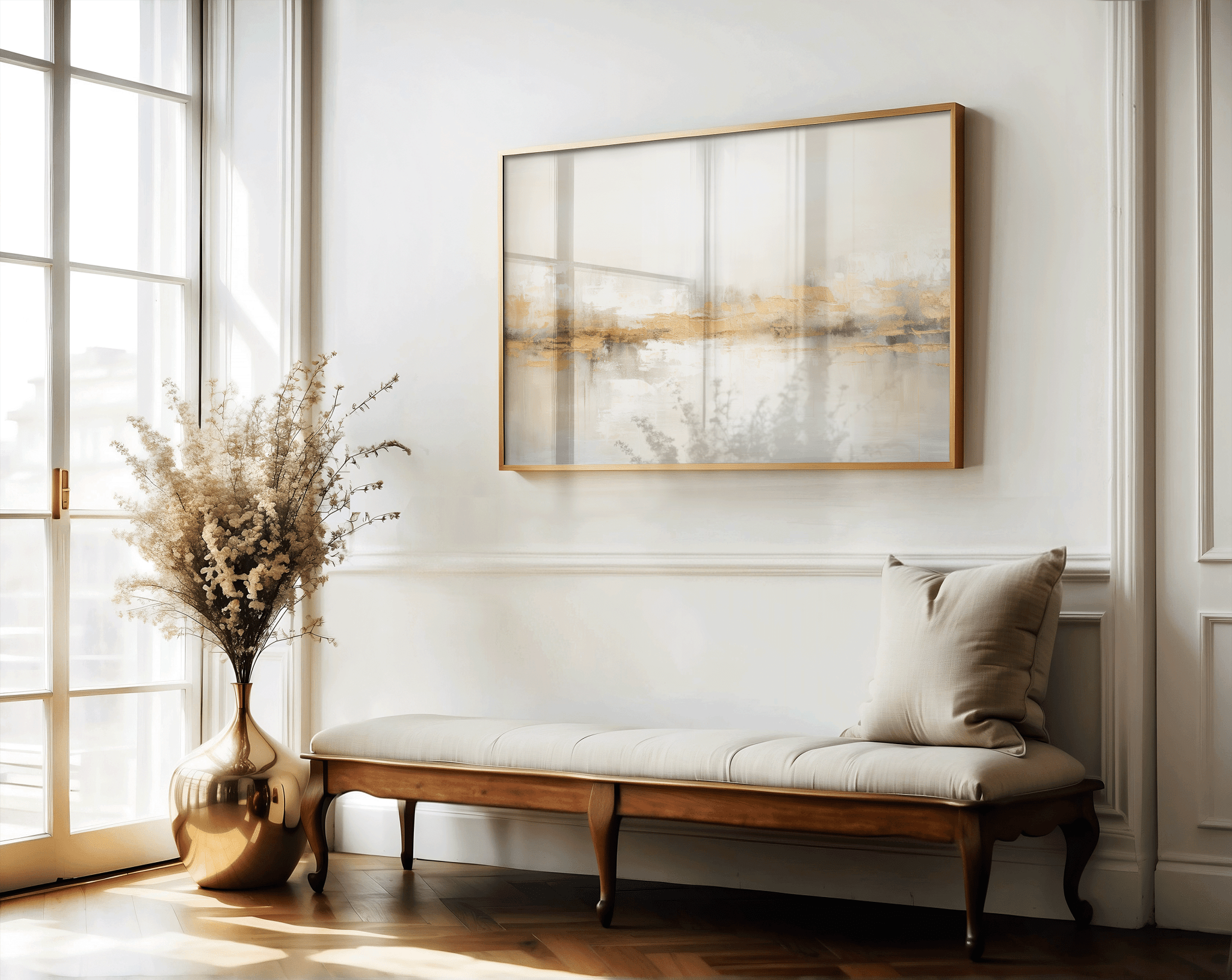 Neutral Gold Abstract Wall Art - Modern Luxury Canvas Print | Textured Landscape Painting for Living Room or Office - Buy Wall Art