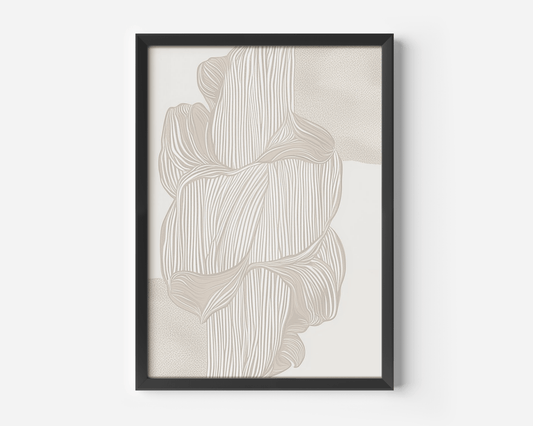 Neutral Minimal Line Art | Beige Abstract Wall Art Print for Modern Spaces - Buy Wall Art