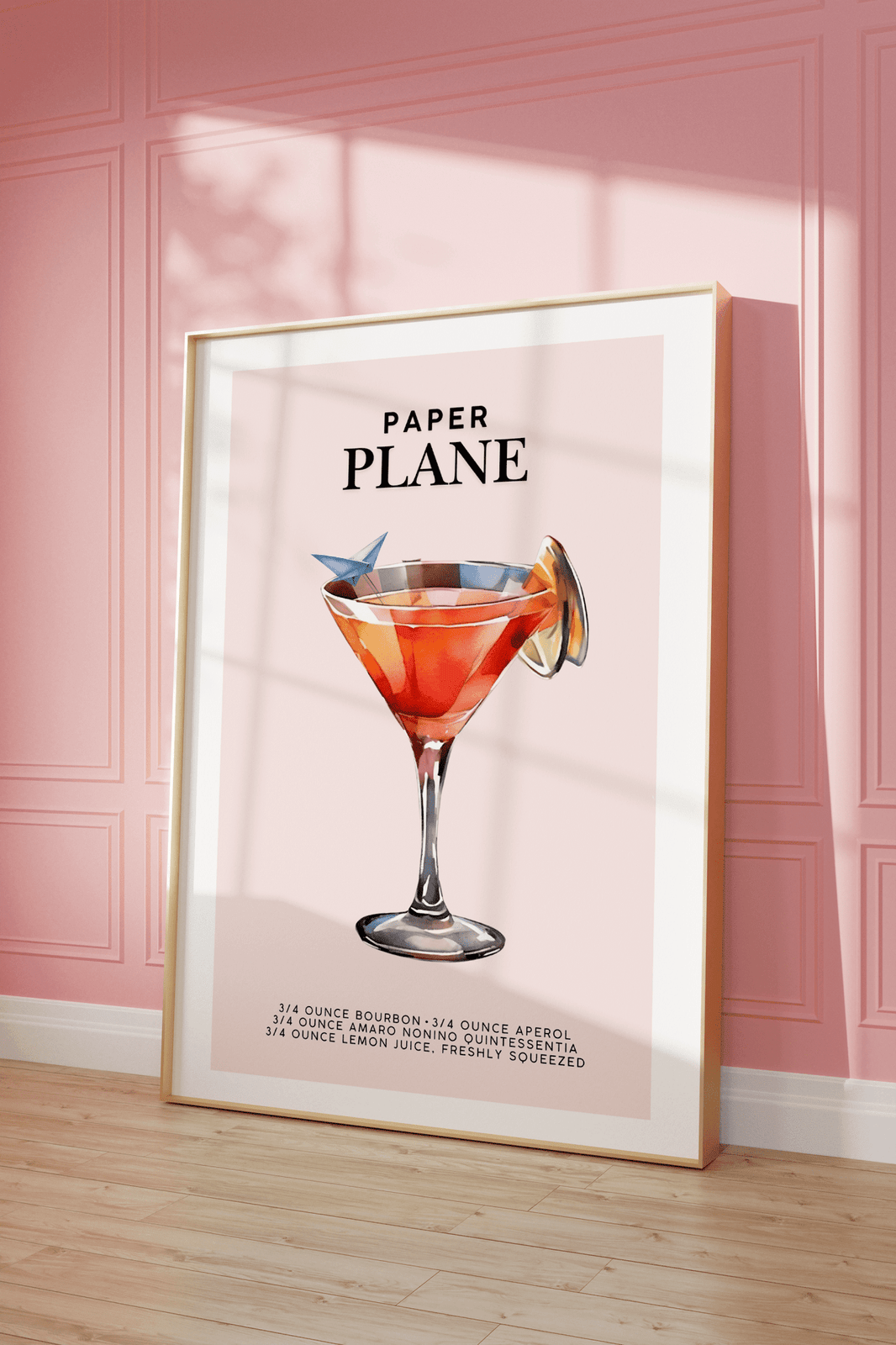 Paper Plane Cocktail Print | Canvas Art, Art Prints & Framed Canvas - Buy Wall Art
