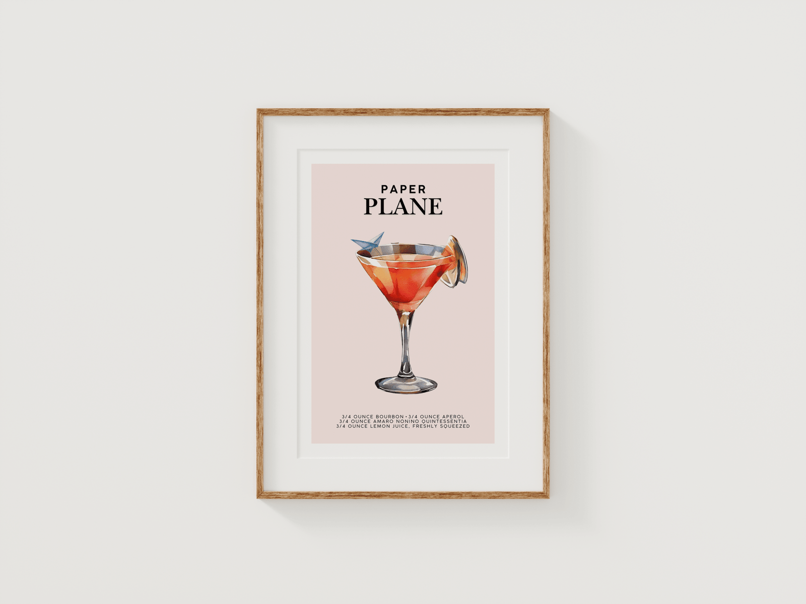 Paper Plane Cocktail Print | Canvas Art, Art Prints & Framed Canvas - Buy Wall Art