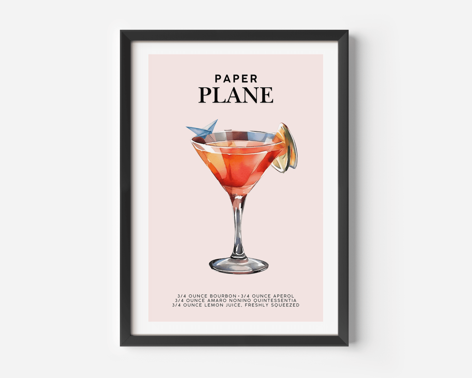 Paper Plane Cocktail Print | Canvas Art, Art Prints & Framed Canvas - Buy Wall Art
