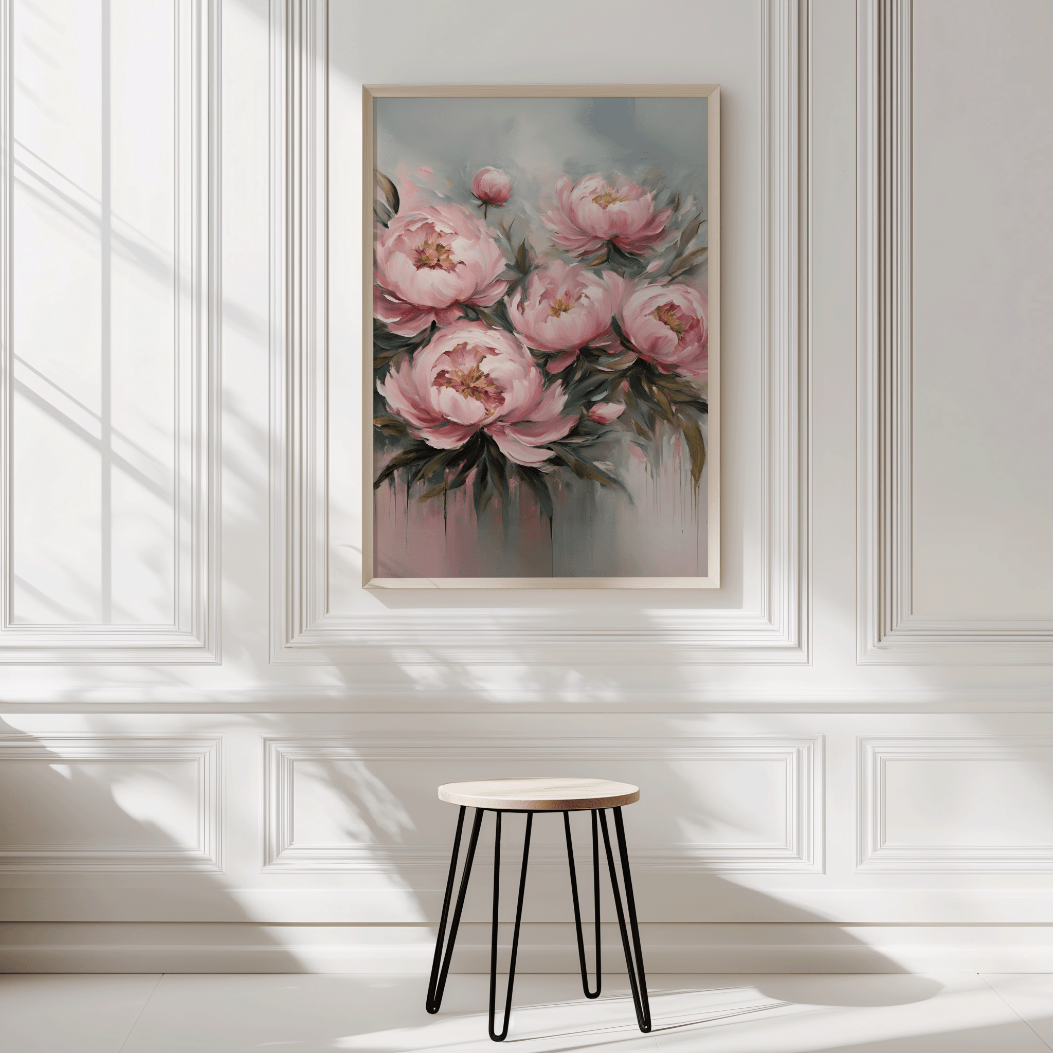 Blush Pink Peony Bouquet Wall Art
