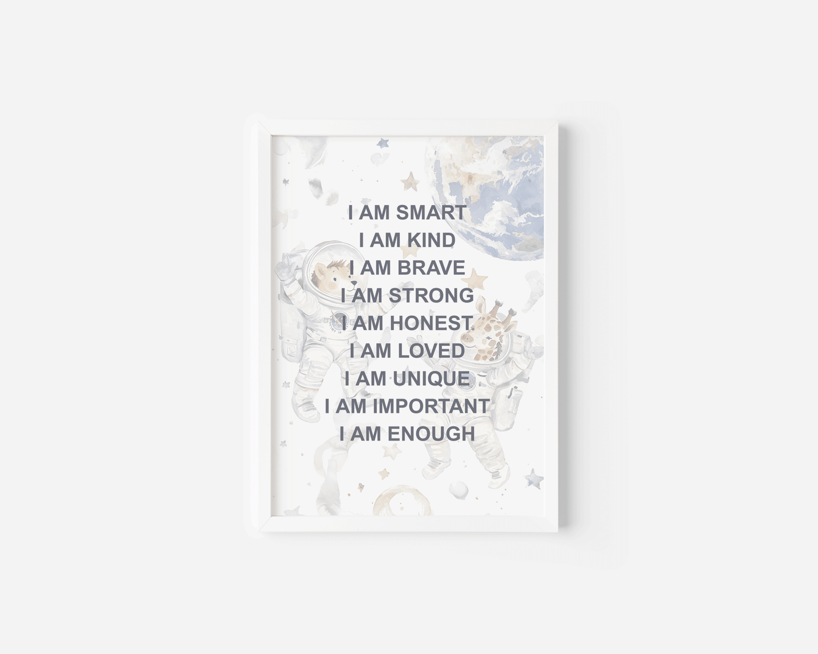 Positive Affirmations for Kids Wall Art With Astronauts | Canvas Art, Art Prints & Framed Canvas - Buy Wall Art