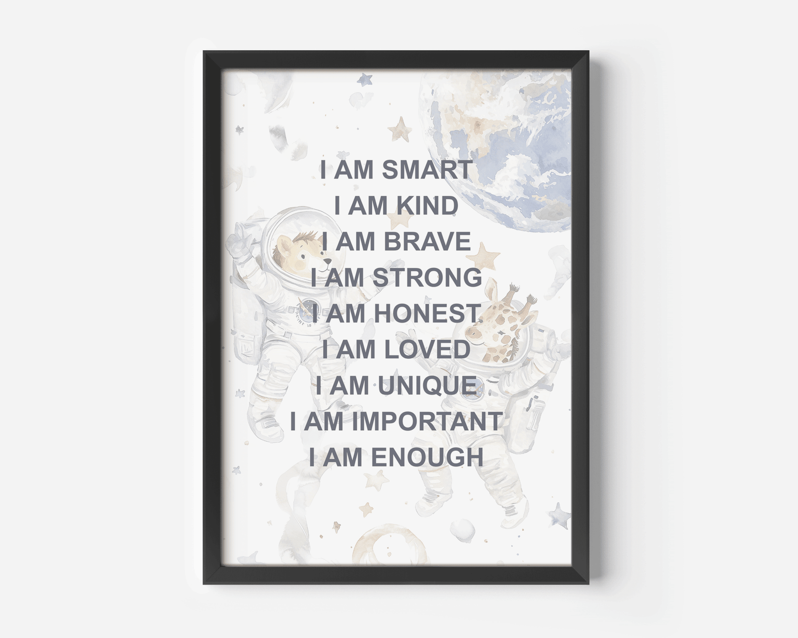 Positive Affirmations for Kids Wall Art With Astronauts | Canvas Art, Art Prints & Framed Canvas - Buy Wall Art