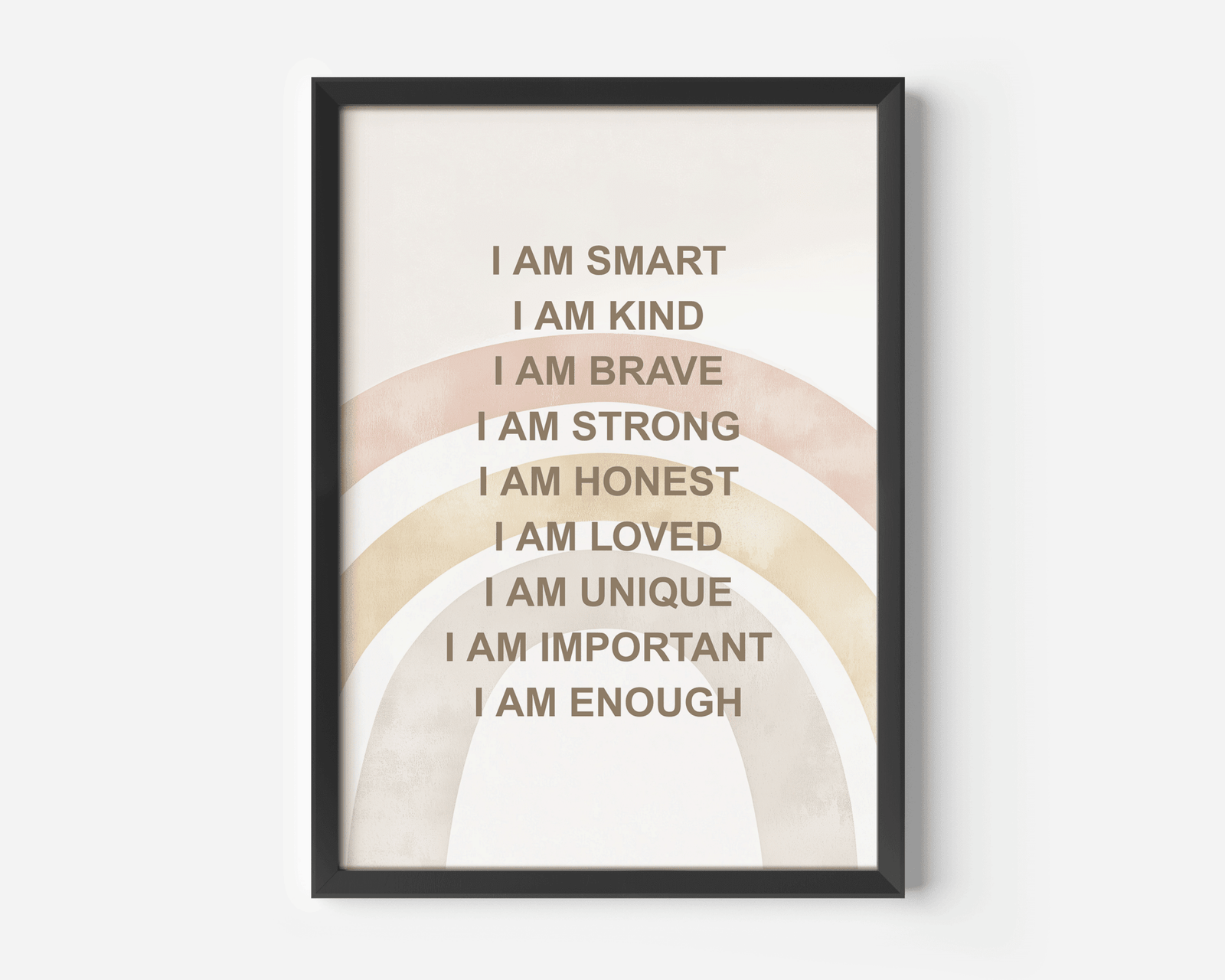Positive Affirmations for Kids Wall Art With Boho Rainbow | Canvas Art, Art Prints & Framed Canvas - Buy Wall Art