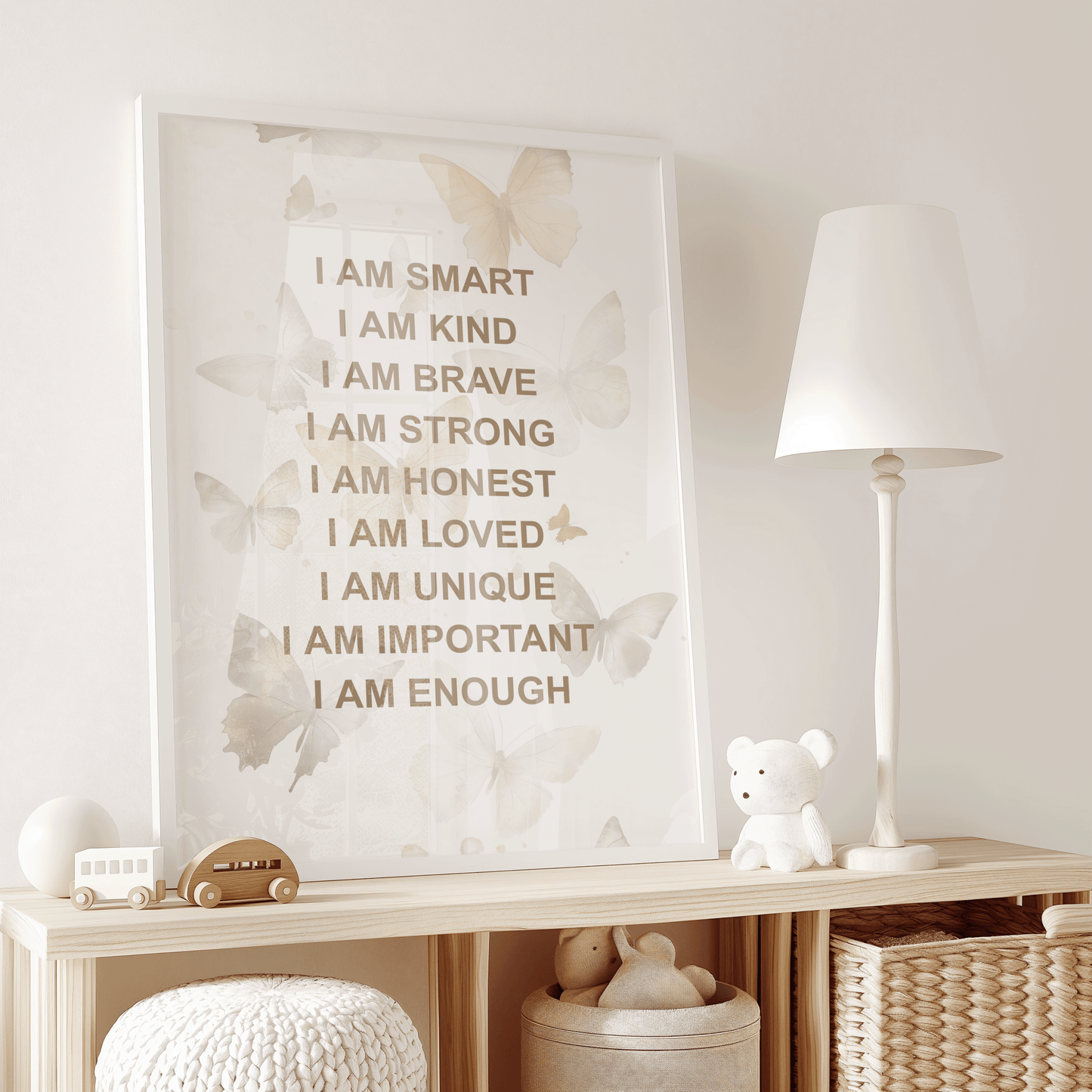 Positive Affirmations for Kids Wall Art With Butterflies | Canvas Art, Art Prints & Framed Canvas - Buy Wall Art