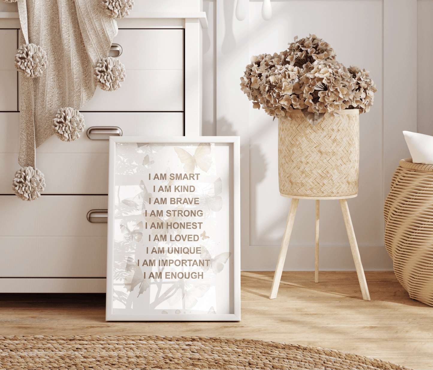 Positive Affirmations for Kids Wall Art With Butterflies | Canvas Art, Art Prints & Framed Canvas - Buy Wall Art