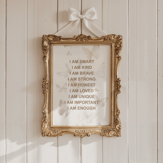Positive Affirmations for Kids Wall Art With Butterflies | Canvas Art, Art Prints & Framed Canvas - Buy Wall Art
