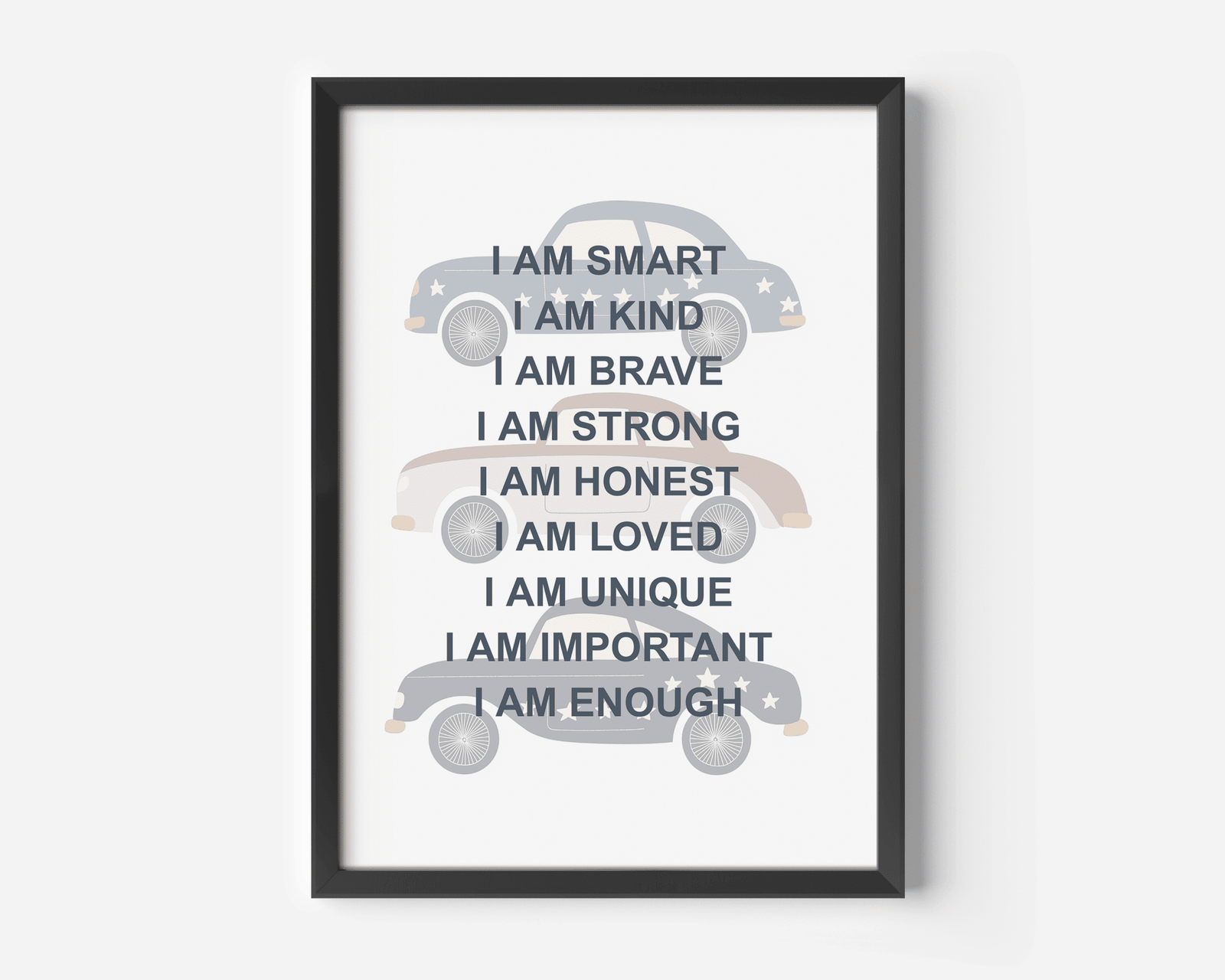 Positive Affirmations for Kids Wall Art With Cars | Canvas Art, Art Prints & Framed Canvas - Buy Wall Art