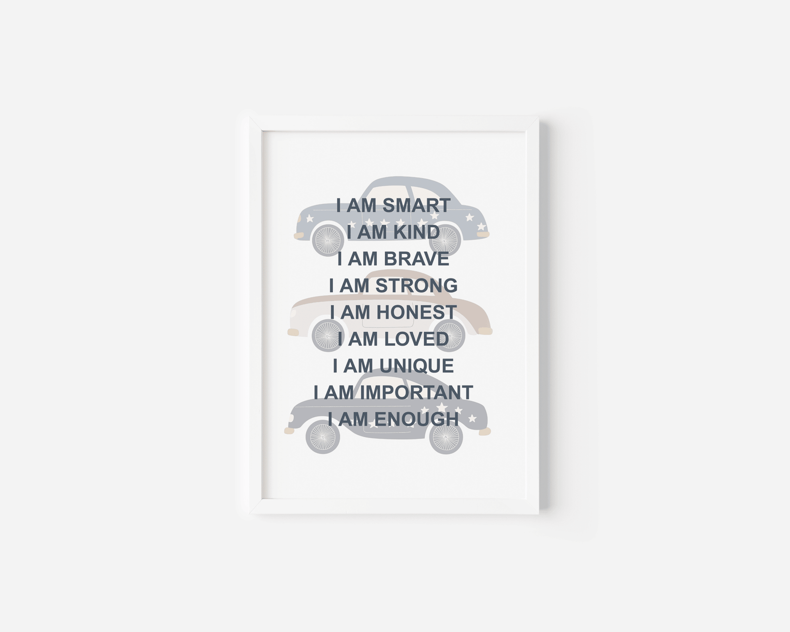 Positive Affirmations for Kids Wall Art With Cars | Canvas Art, Art Prints & Framed Canvas - Buy Wall Art