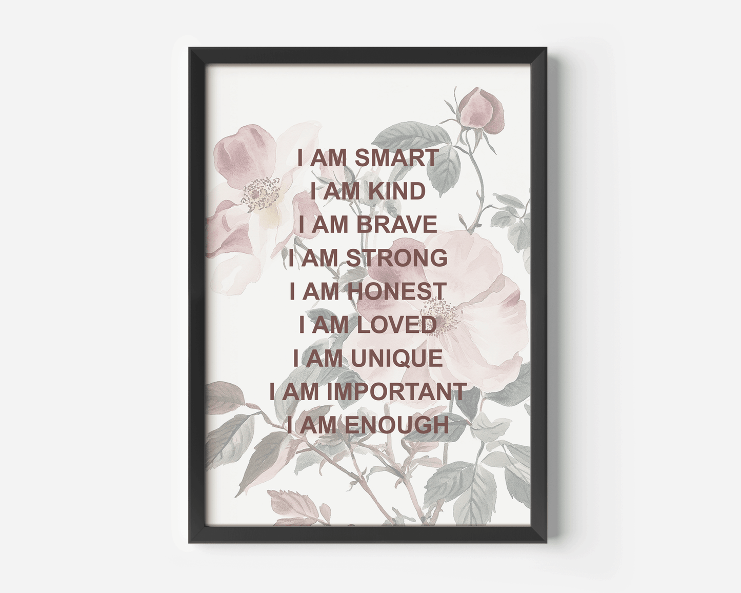 Positive Affirmations for Kids Wall Art With Wildflowers | Canvas Art, Art Prints & Framed Canvas - Buy Wall Art