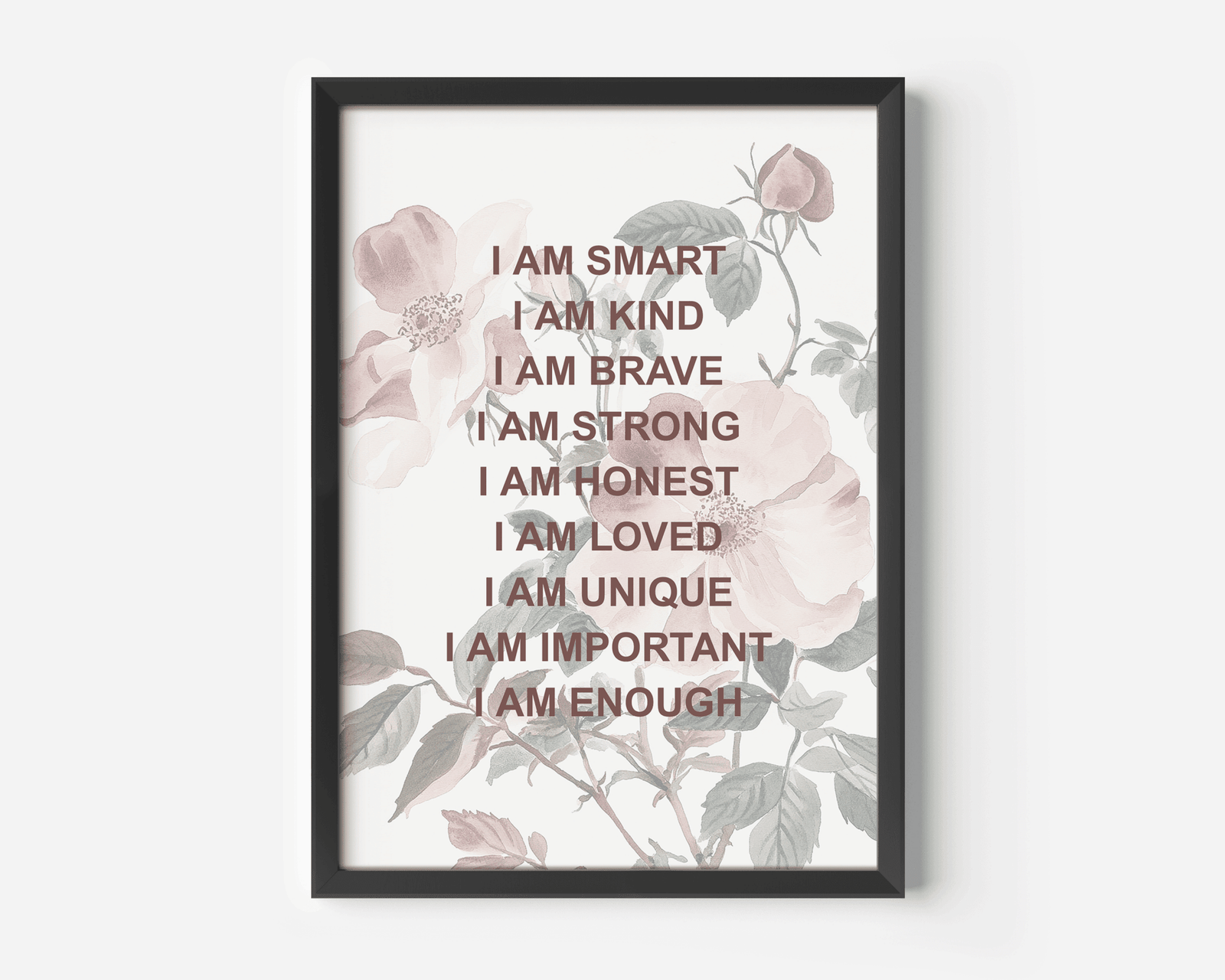 Positive Affirmations for Kids Wall Art With Wildflowers | Canvas Art, Art Prints & Framed Canvas - Buy Wall Art