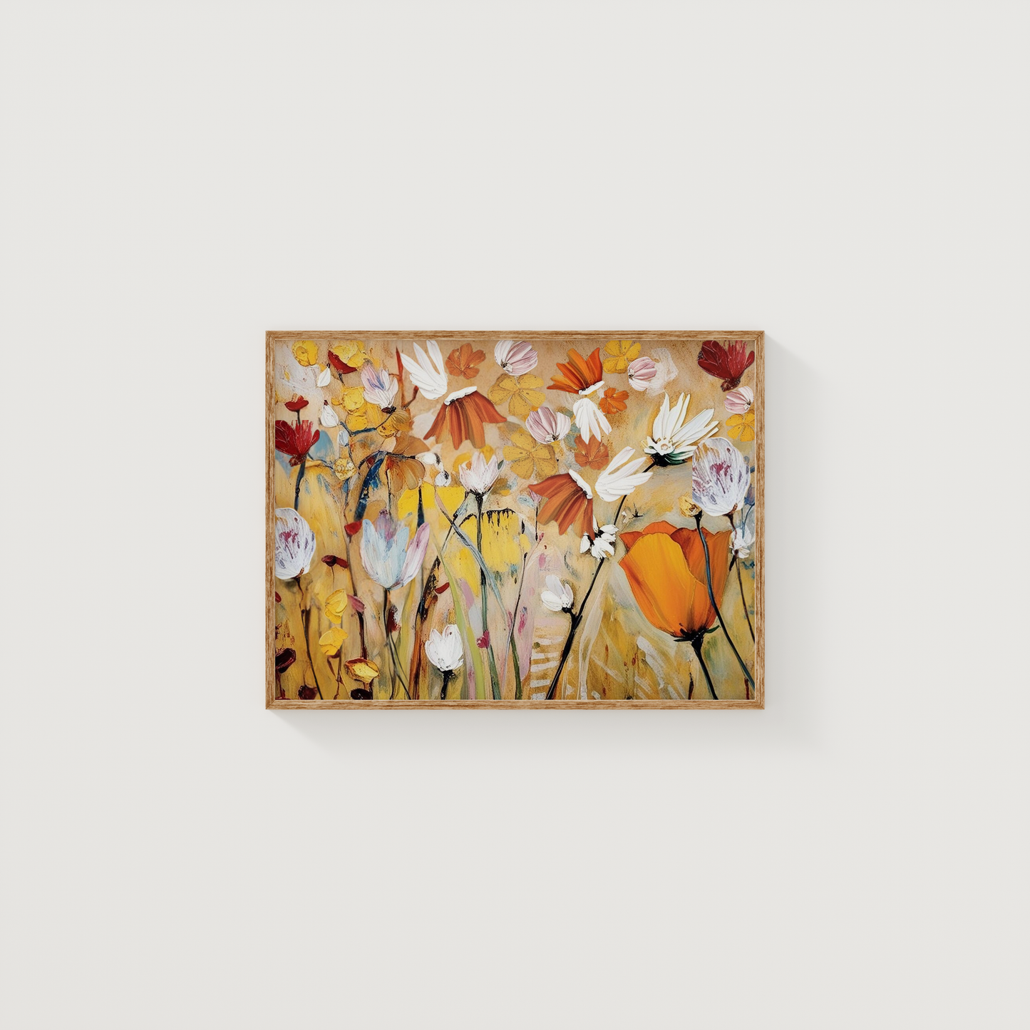 Spring Flower Wall Art | Canvas Art, Art Prints & Framed Canvas, Jostle wall art, orange yellow white botanical oil painting, Jill Martin